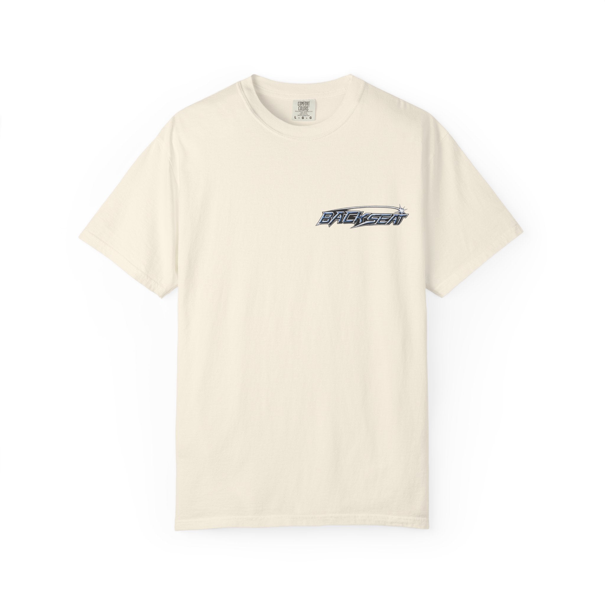 BACKSEAT Midnight Blue Graphic T-Shirt — Retro Racing Streetwear Tee