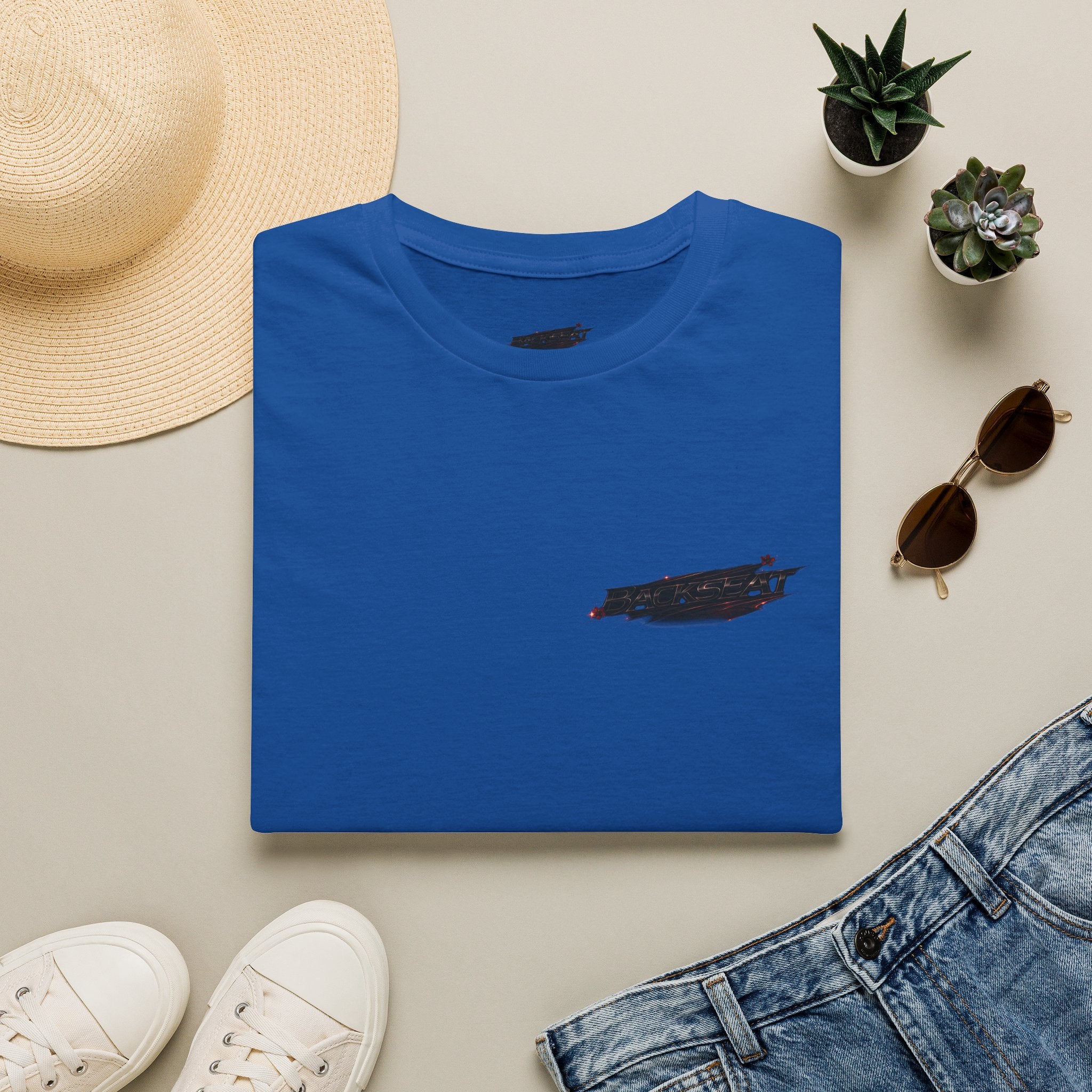 Minimal Black Cherry BACKSEAT T-Shirt — Small Chest Graphic Casual Tee