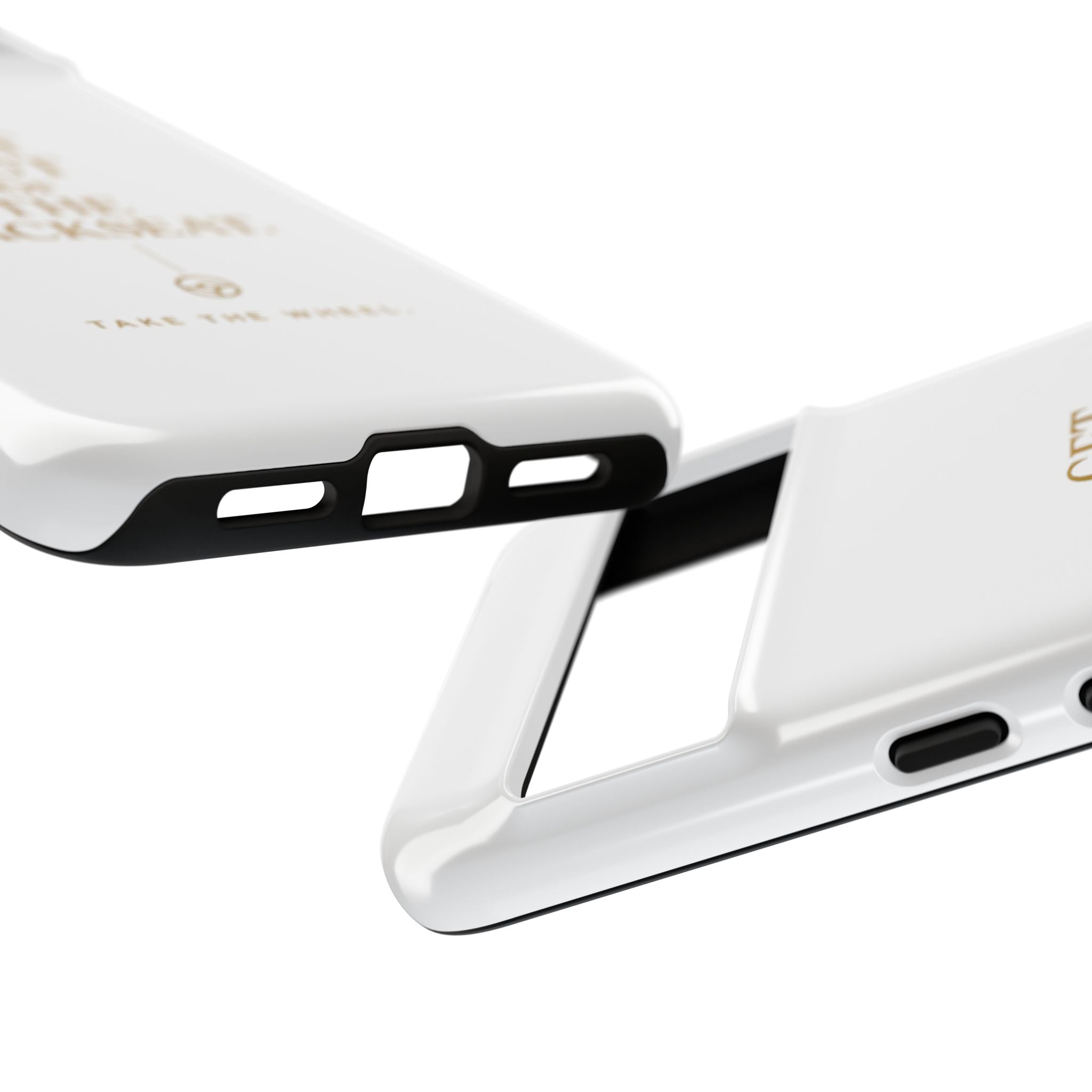 Get Out of the Backseat iPhone Case — Minimal Gold Typography Protective Phone Case