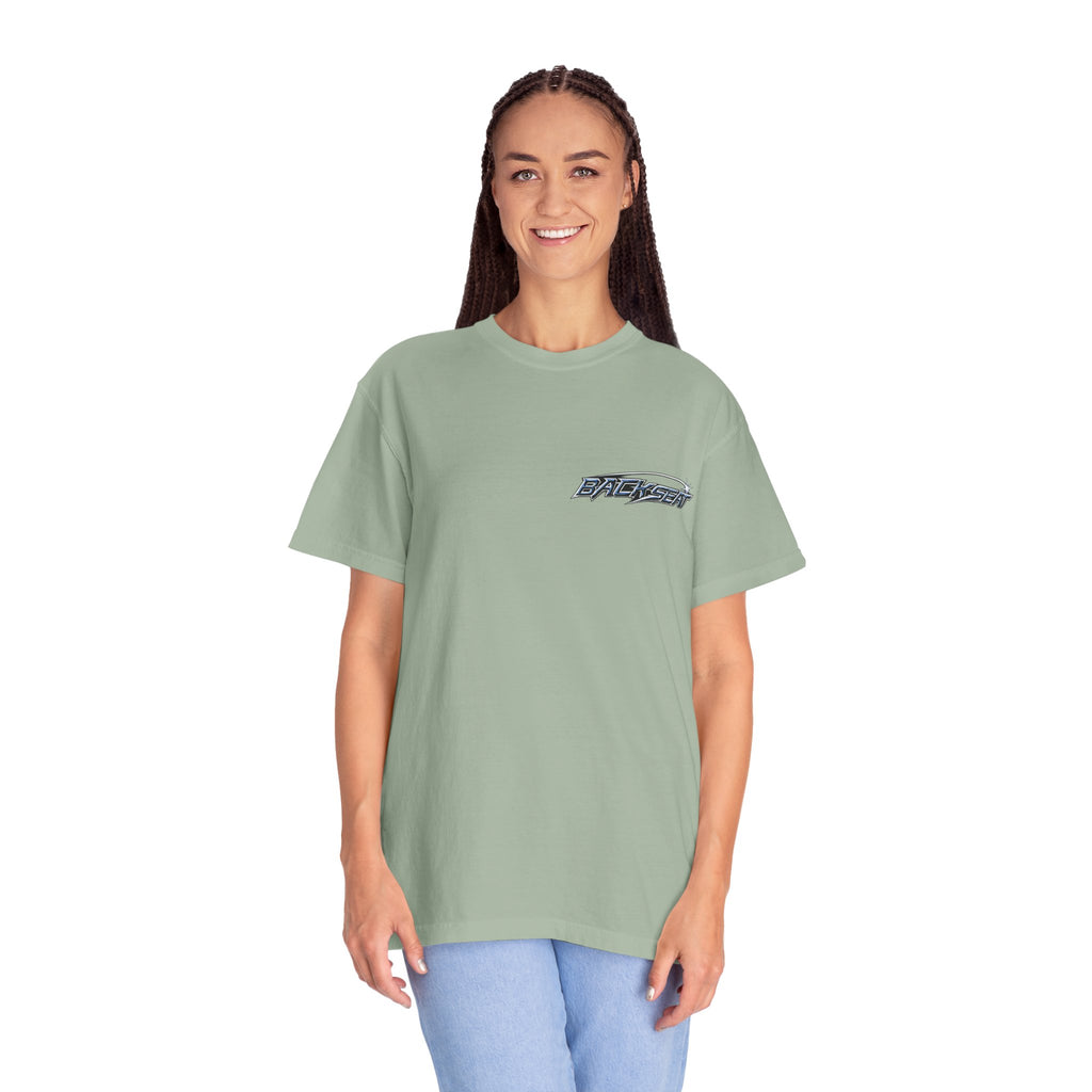 BACKSEAT Midnight Blue Graphic T-Shirt — Retro Racing Streetwear Tee
