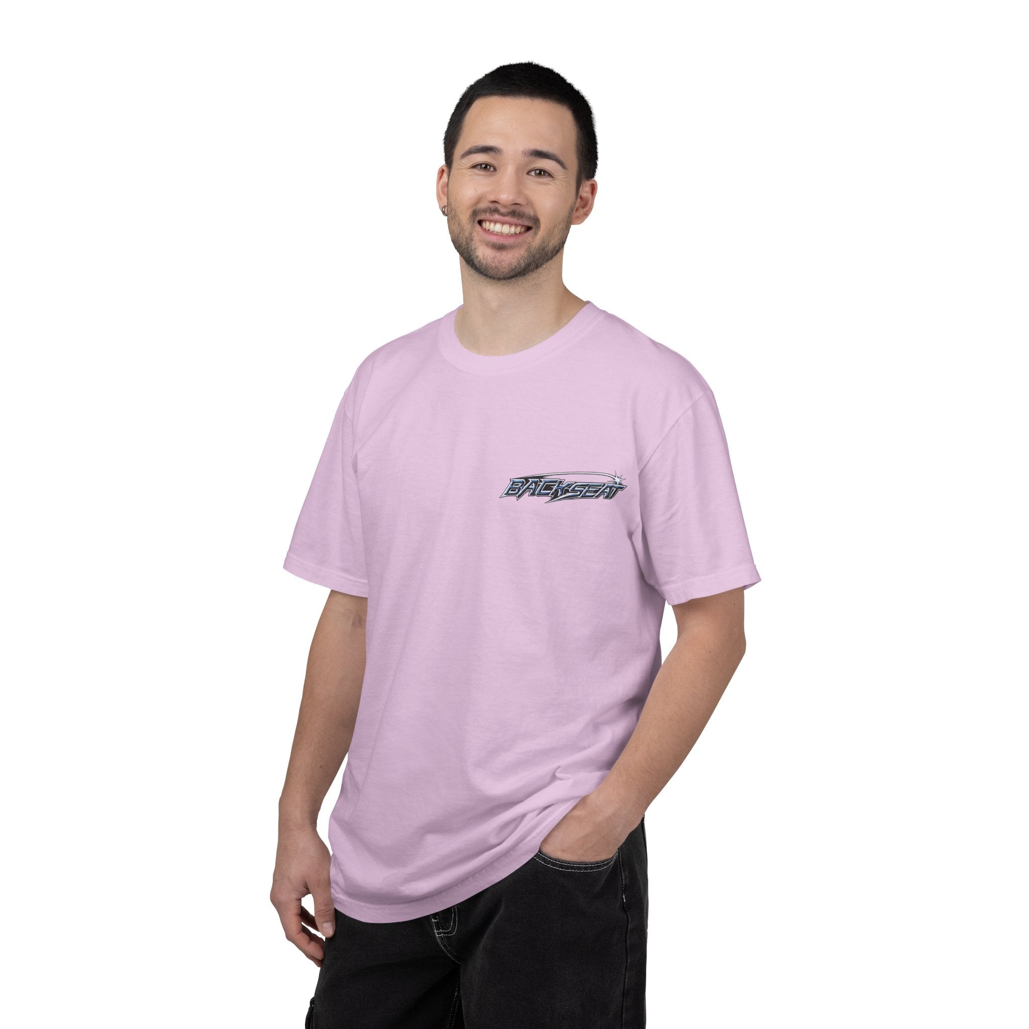 BACKSEAT Midnight Blue Graphic T-Shirt — Retro Racing Streetwear Tee