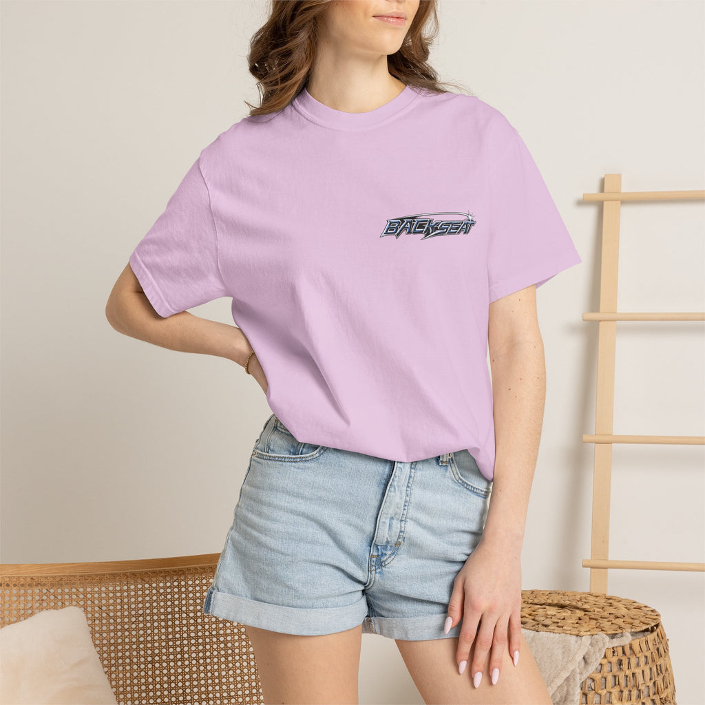 BACKSEAT Midnight Blue Graphic T-Shirt — Retro Racing Streetwear Tee