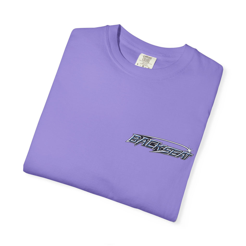 BACKSEAT Midnight Blue Graphic T-Shirt — Retro Racing Streetwear Tee