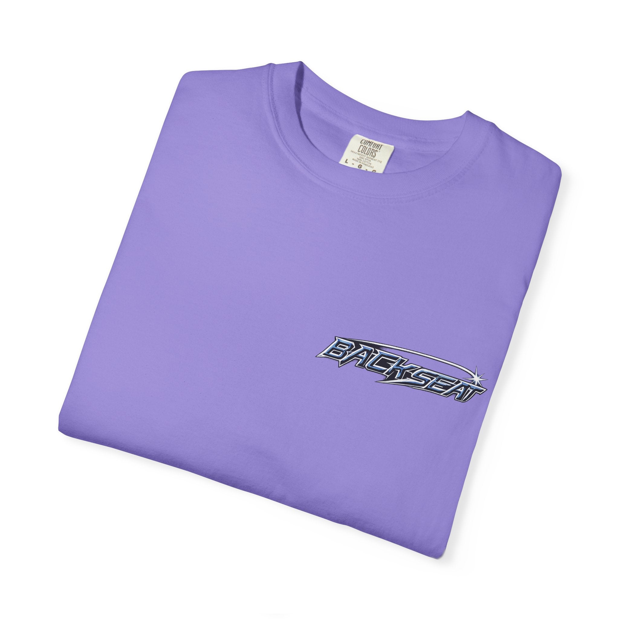 BACKSEAT Midnight Blue Graphic T-Shirt — Retro Racing Streetwear Tee