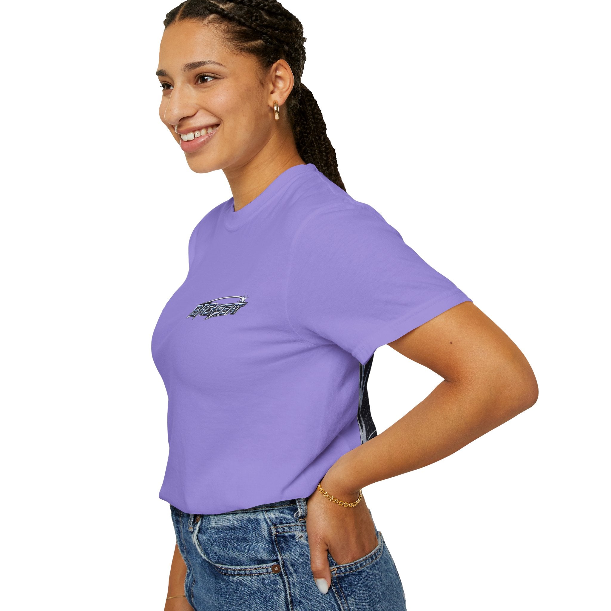 BACKSEAT Midnight Blue Graphic T-Shirt — Retro Racing Streetwear Tee