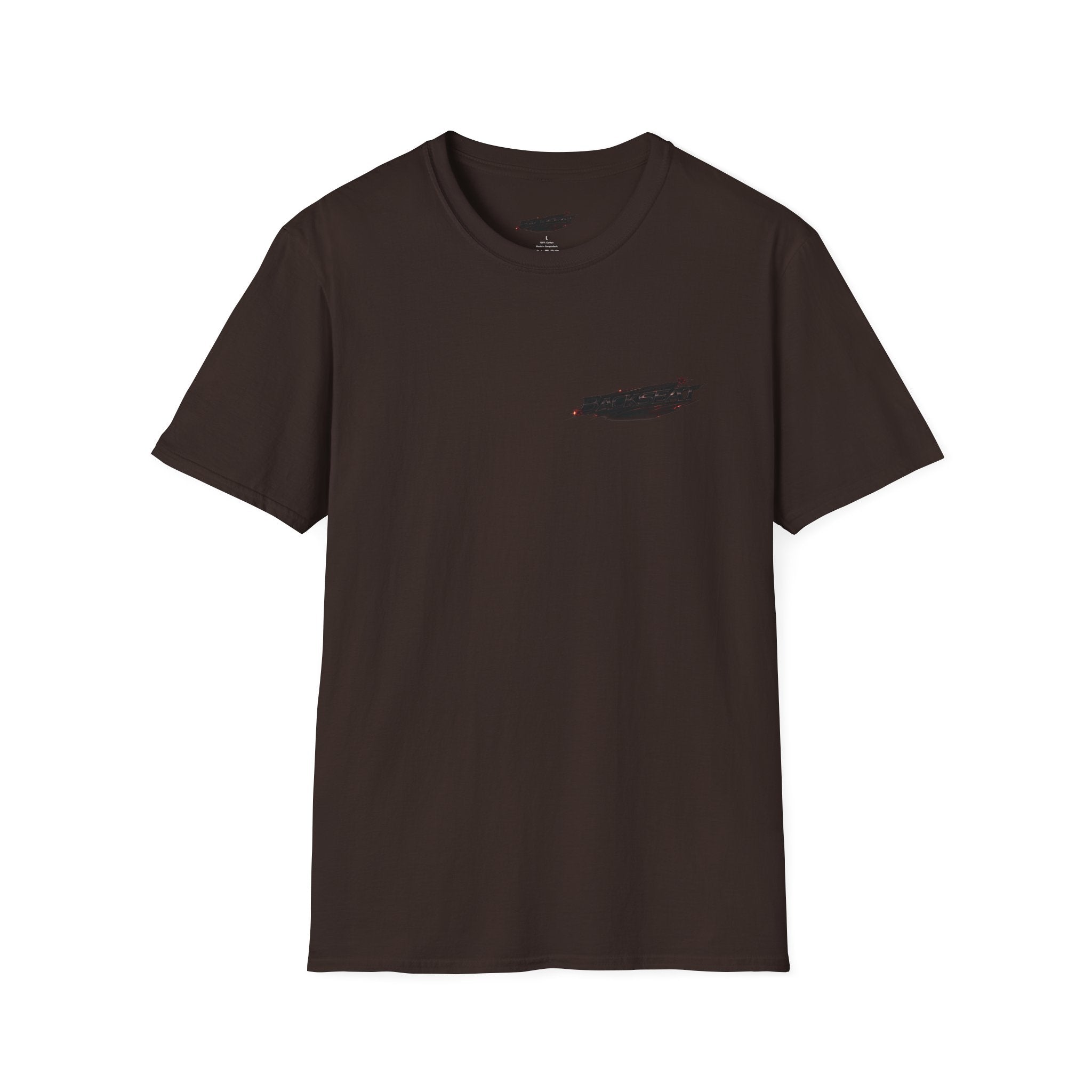 Minimal Black Cherry BACKSEAT T-Shirt — Small Chest Graphic Casual Tee