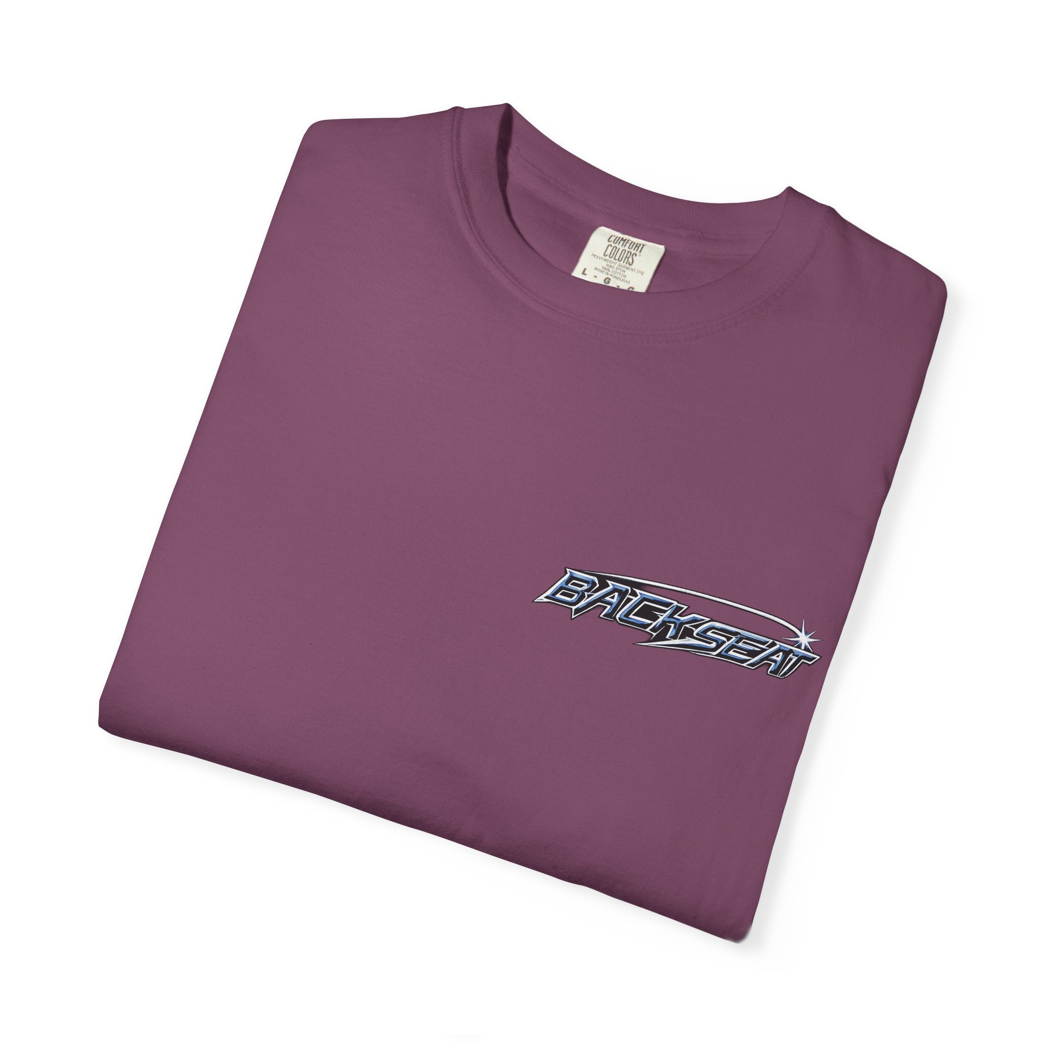 BACKSEAT Midnight Blue Graphic T-Shirt — Retro Racing Streetwear Tee