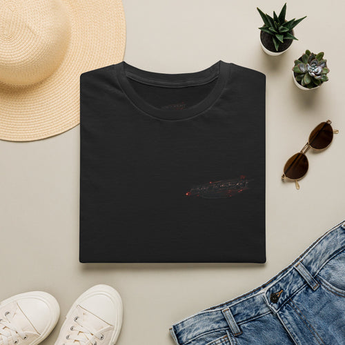 Minimal Black Cherry BACKSEAT T-Shirt — Small Chest Graphic Casual Tee