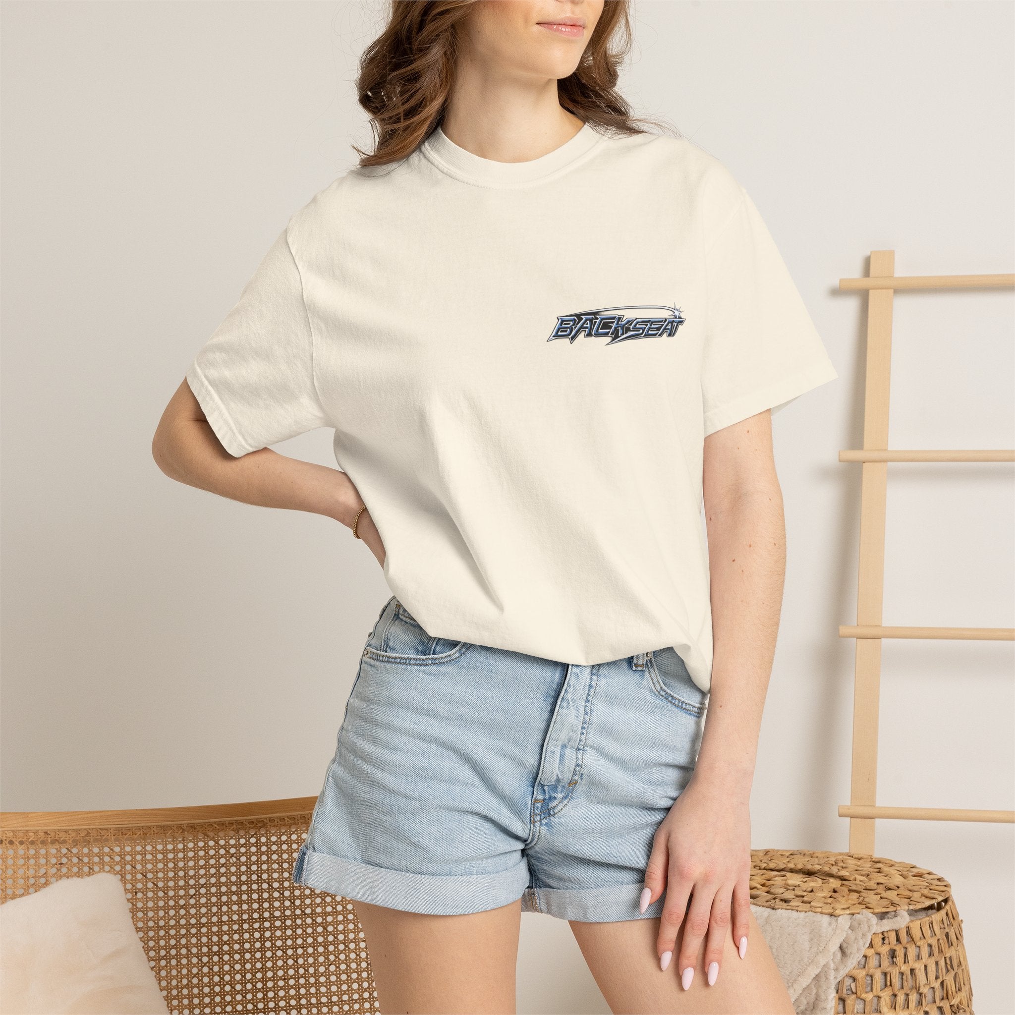 BACKSEAT Midnight Blue Graphic T-Shirt — Retro Racing Streetwear Tee