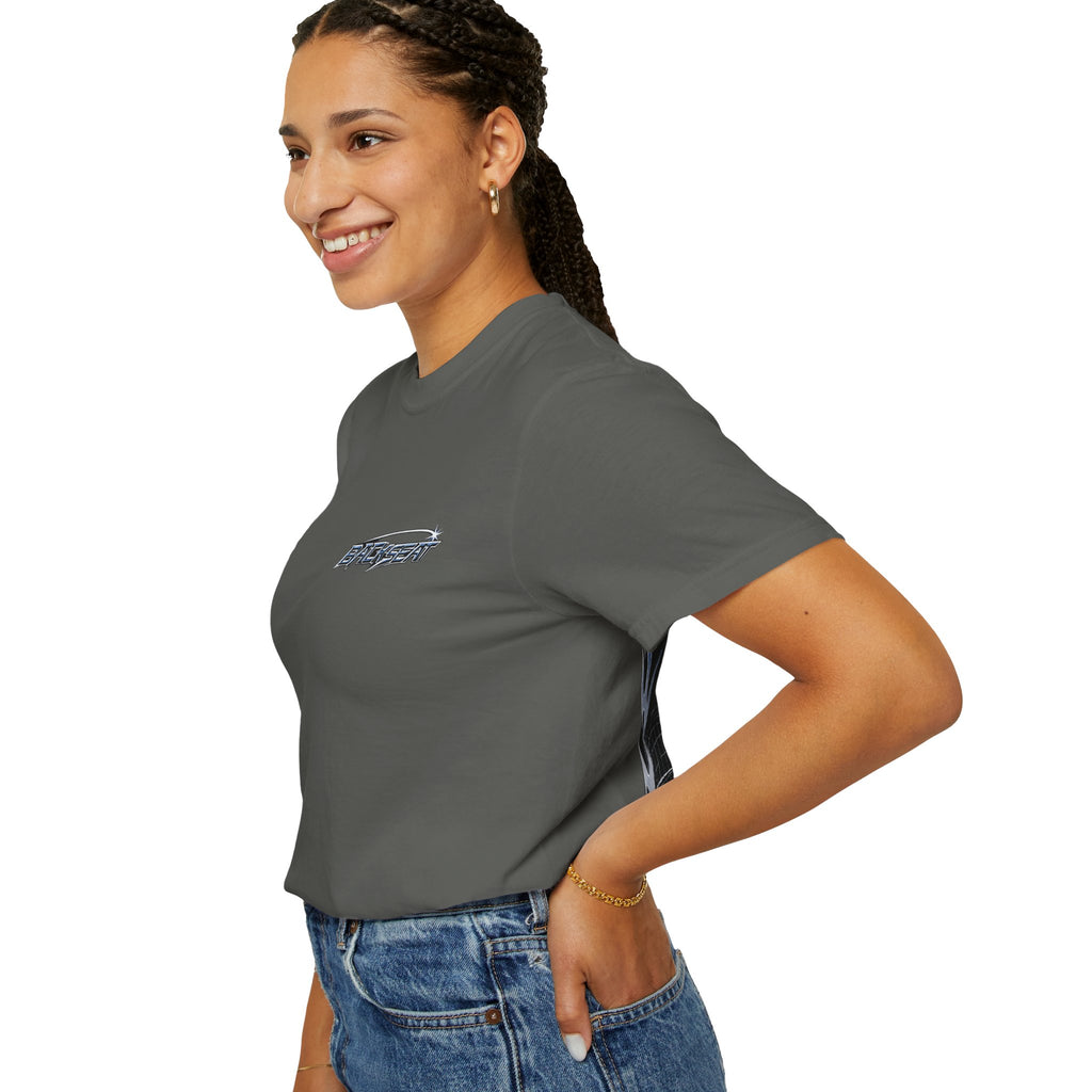 BACKSEAT Midnight Blue Graphic T-Shirt — Retro Racing Streetwear Tee