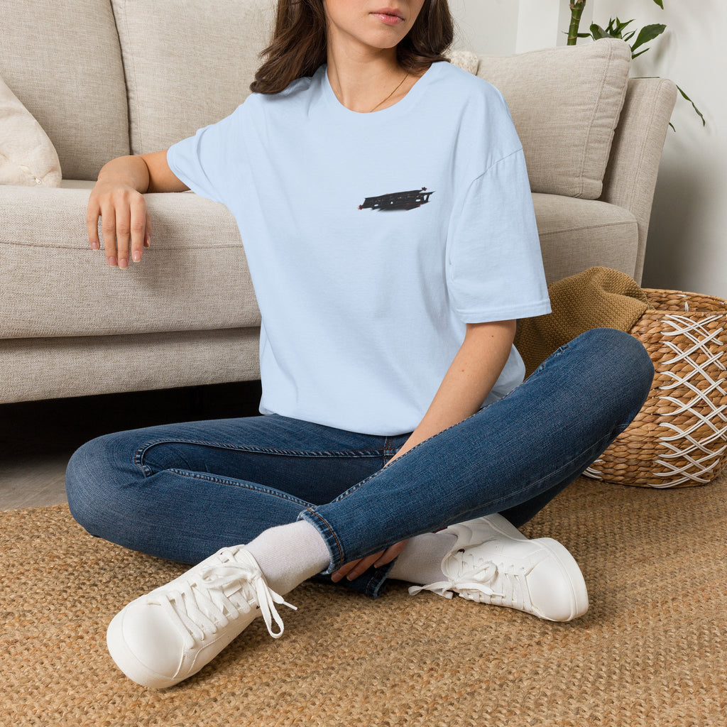Minimal Black Cherry BACKSEAT T-Shirt — Small Chest Graphic Casual Tee