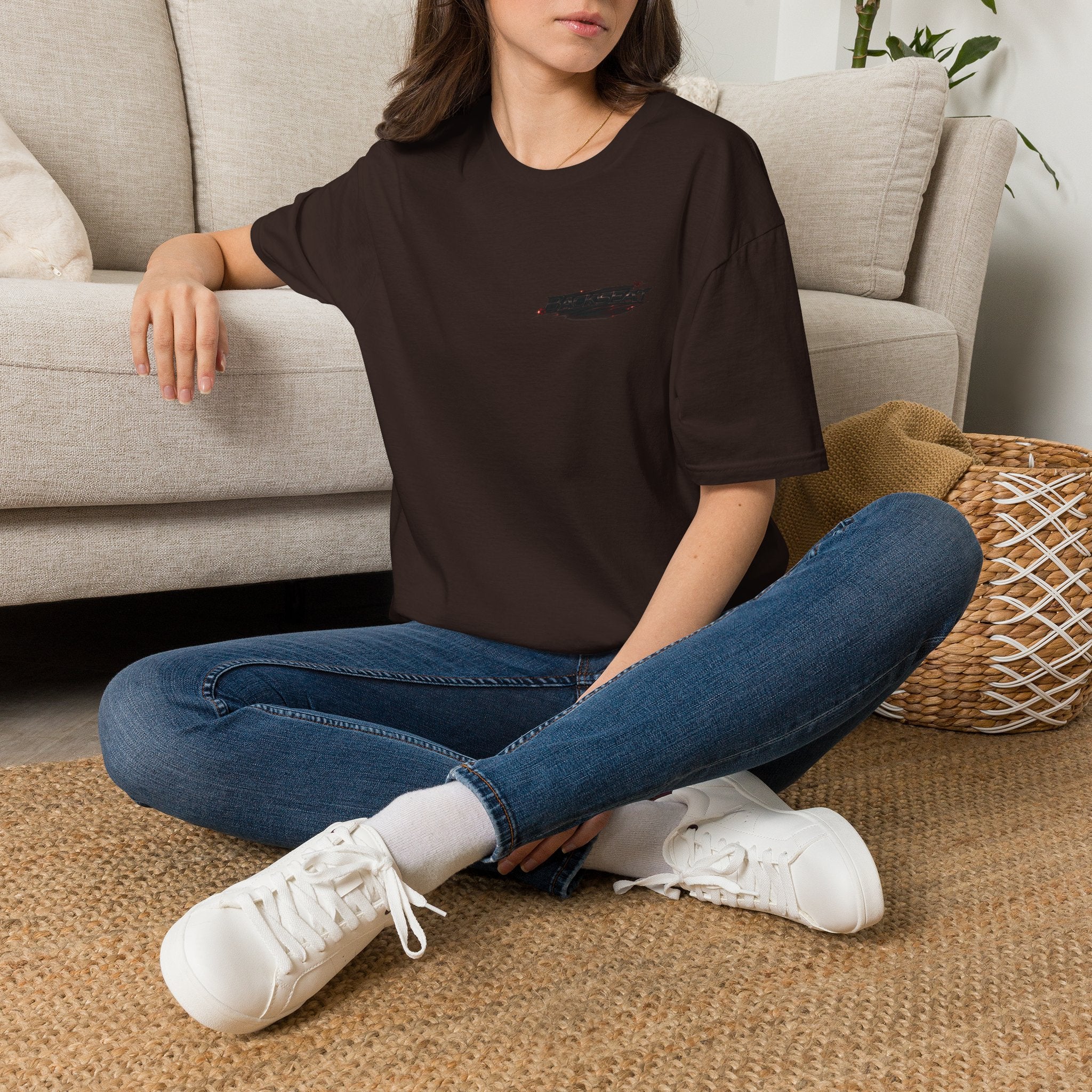 Minimal Black Cherry BACKSEAT T-Shirt — Small Chest Graphic Casual Tee