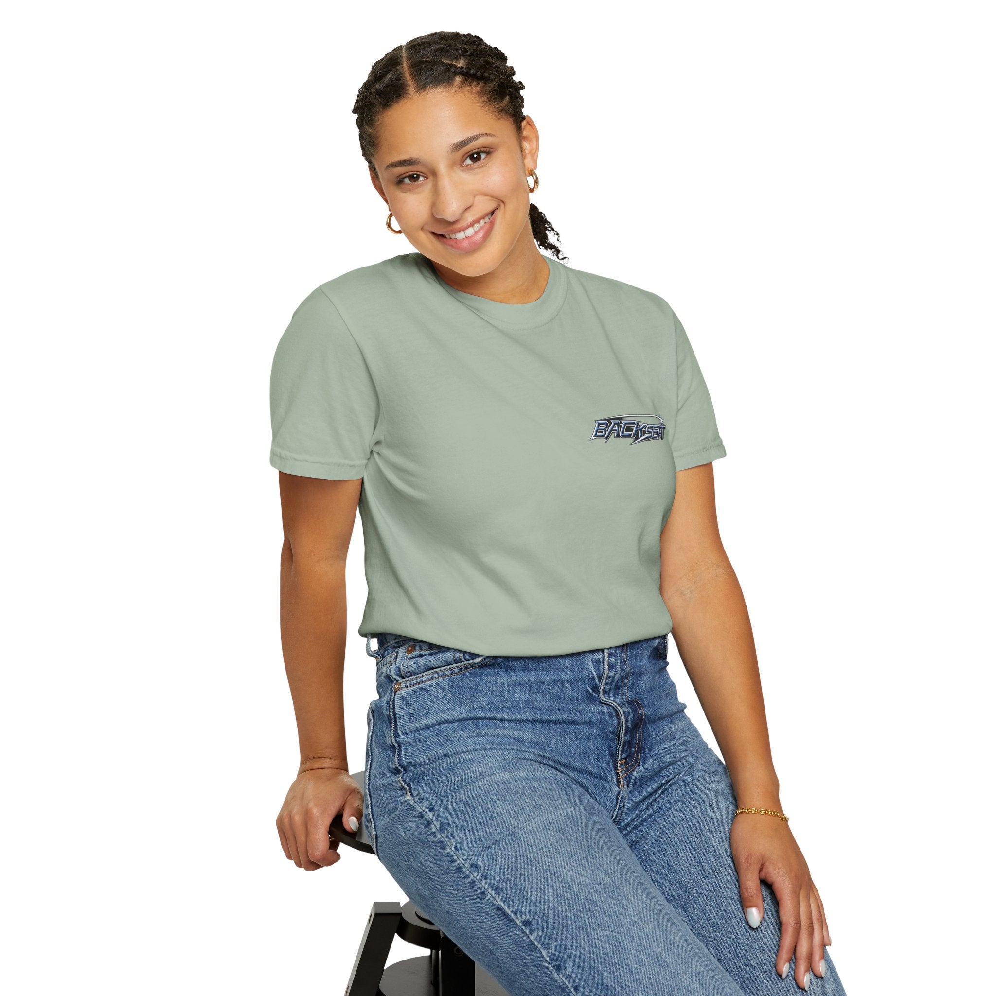 BACKSEAT Midnight Blue Graphic T-Shirt — Retro Racing Streetwear Tee