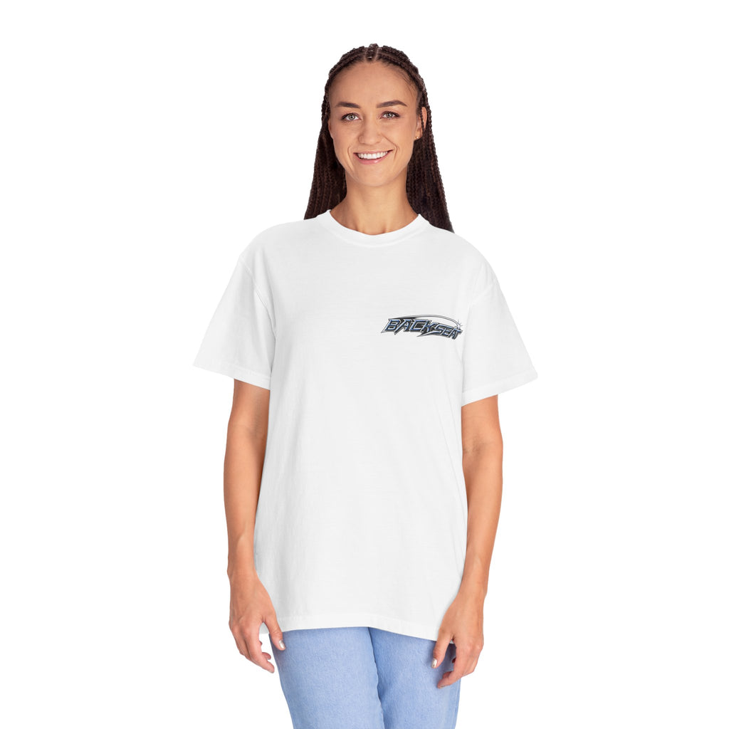 BACKSEAT Midnight Blue Graphic T-Shirt — Retro Racing Streetwear Tee