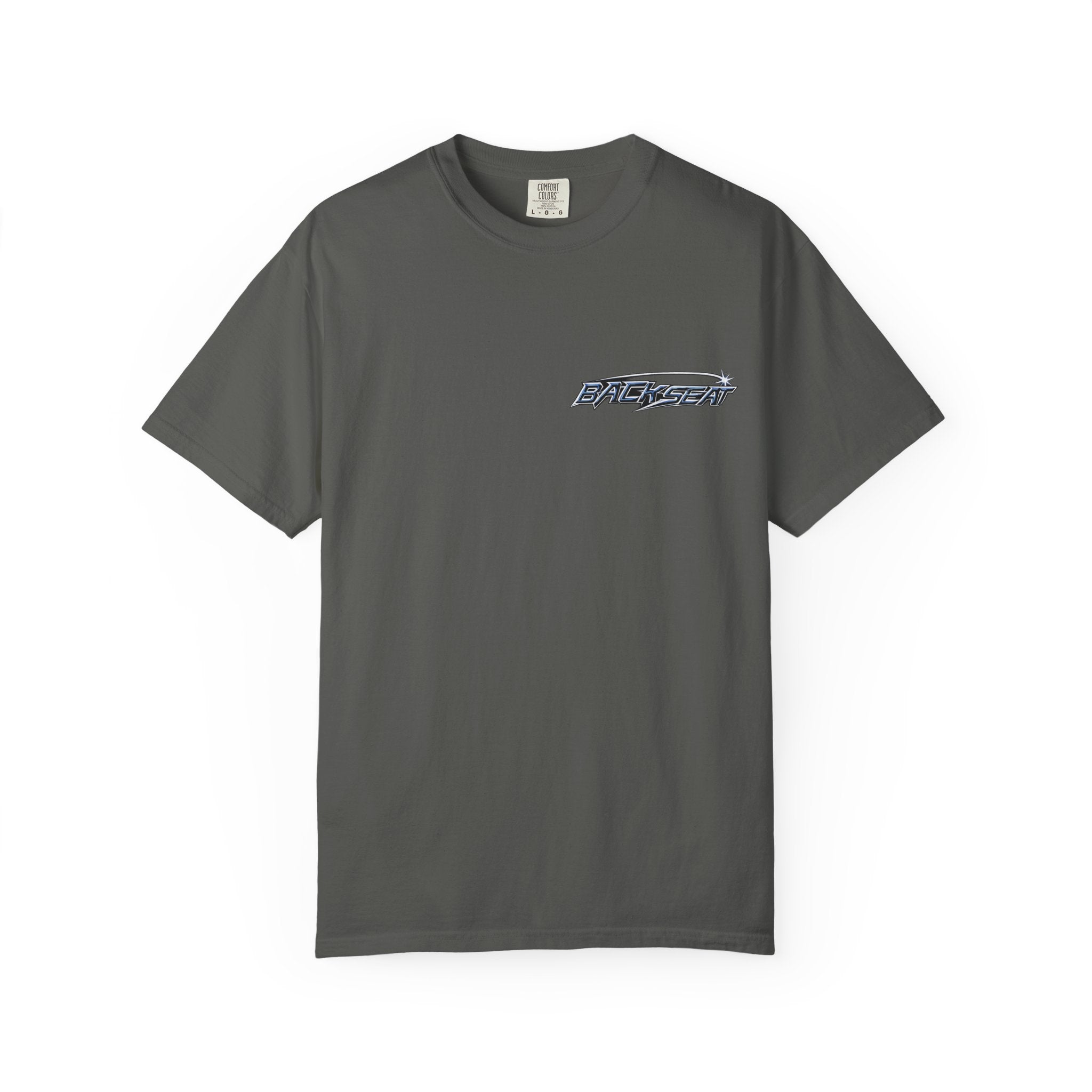BACKSEAT Midnight Blue Graphic T-Shirt — Retro Racing Streetwear Tee