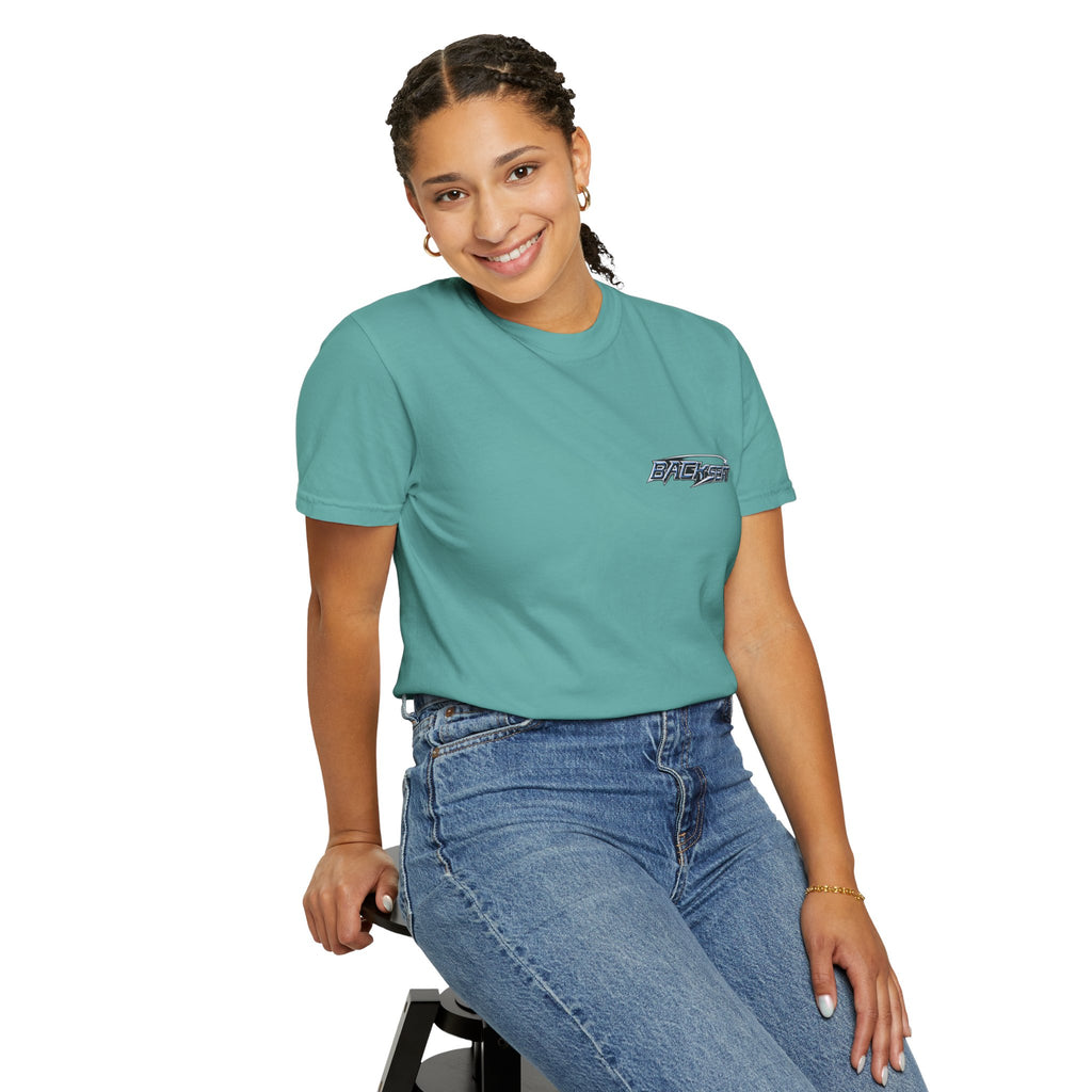 BACKSEAT Midnight Blue Graphic T-Shirt — Retro Racing Streetwear Tee
