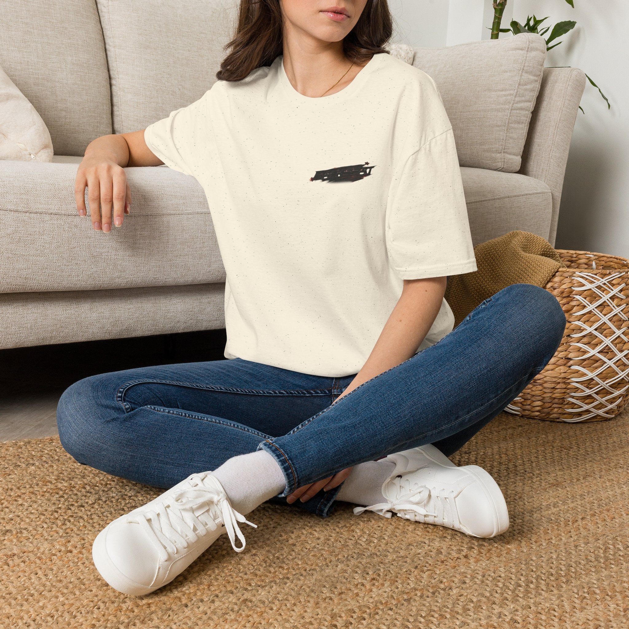 Minimal Black Cherry BACKSEAT T-Shirt — Small Chest Graphic Casual Tee