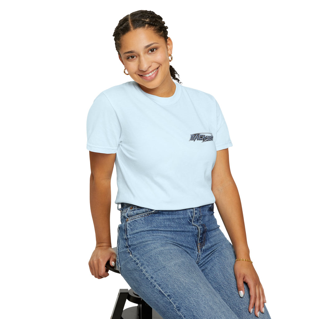 BACKSEAT Midnight Blue Graphic T-Shirt — Retro Racing Streetwear Tee