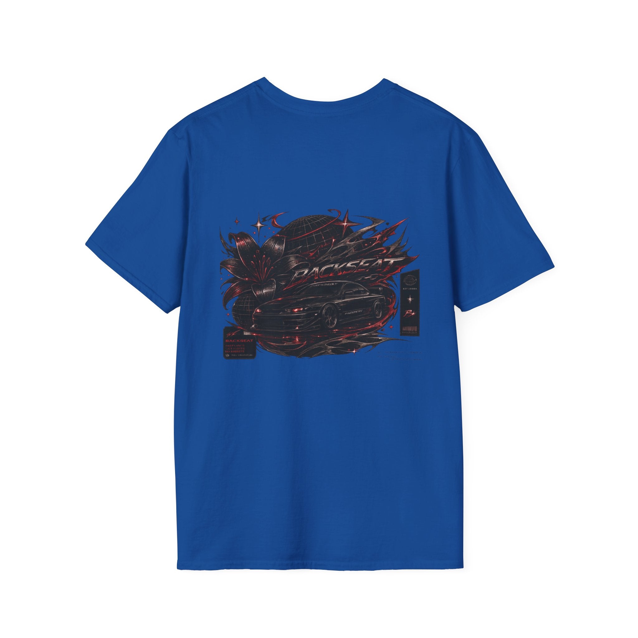 Minimal Black Cherry BACKSEAT T-Shirt — Small Chest Graphic Casual Tee