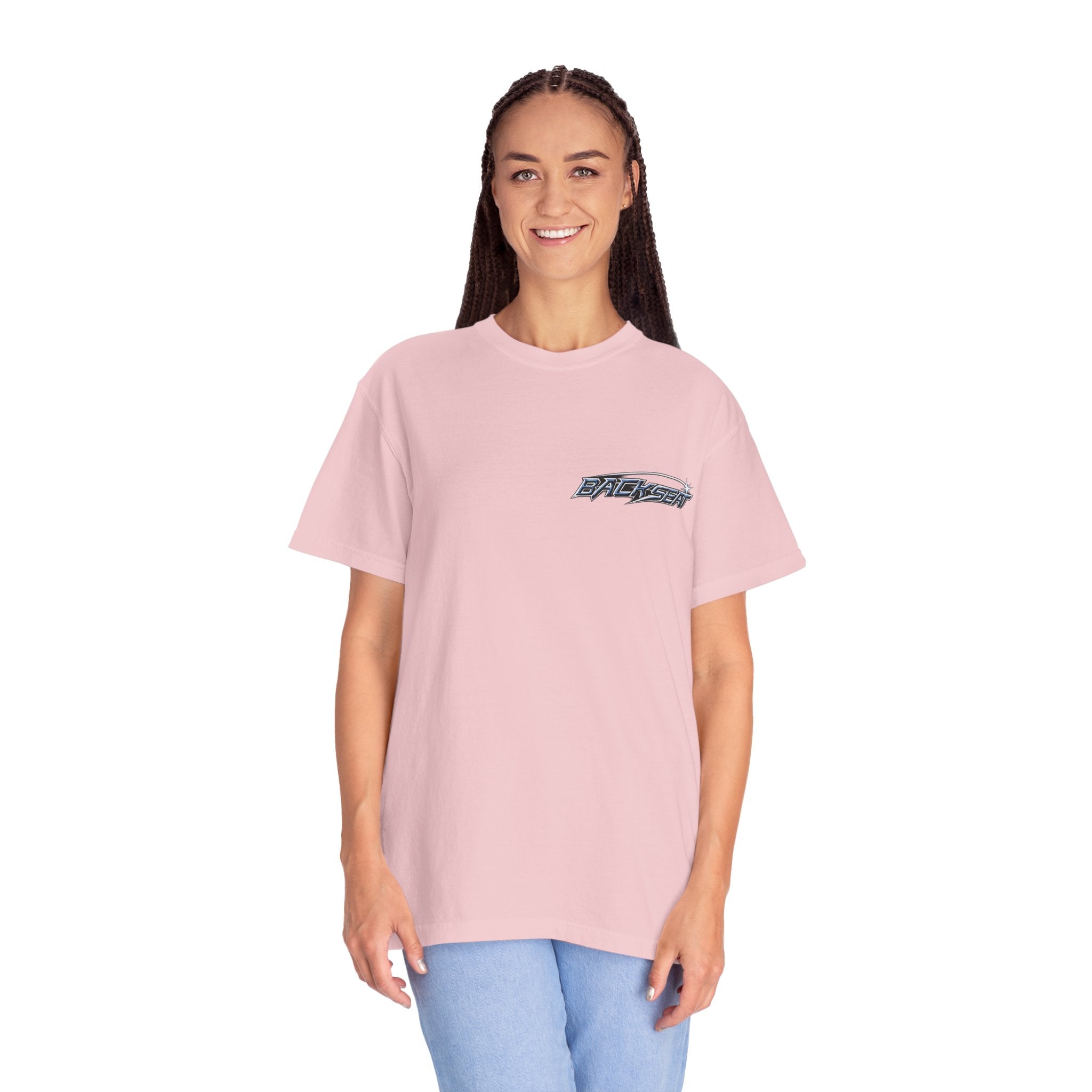 BACKSEAT Midnight Blue Graphic T-Shirt — Retro Racing Streetwear Tee