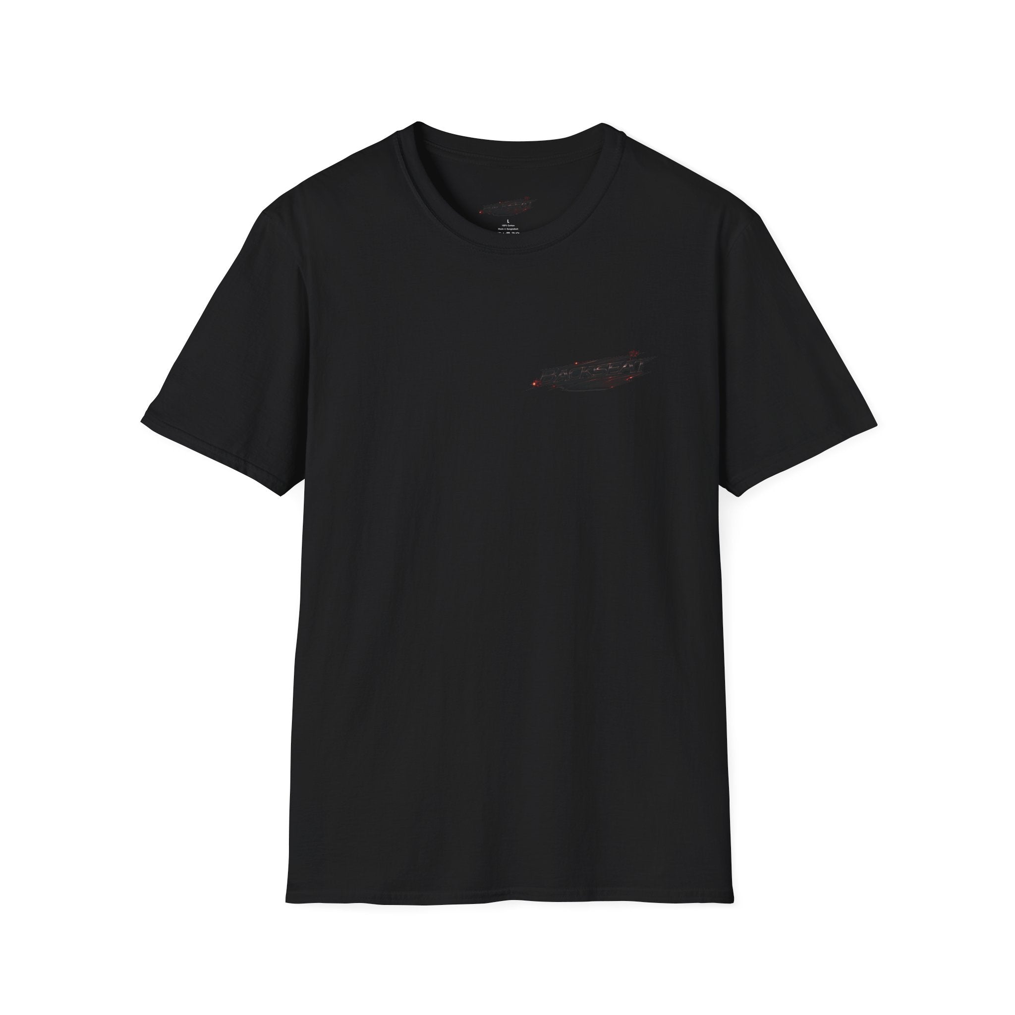 Minimal Black Cherry BACKSEAT T-Shirt — Small Chest Graphic Casual Tee