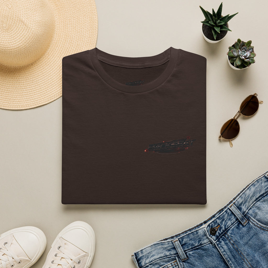 Minimal Black Cherry BACKSEAT T-Shirt — Small Chest Graphic Casual Tee