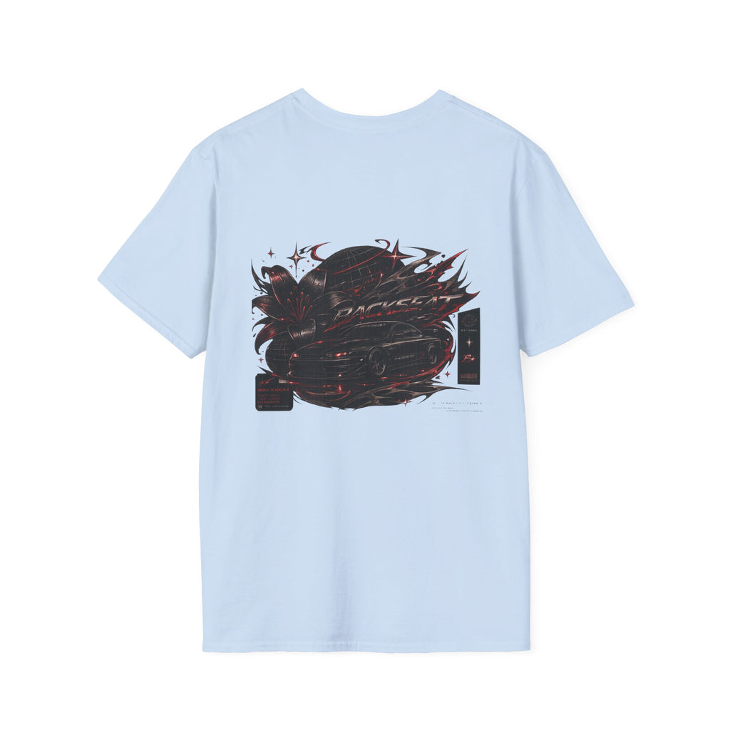Minimal Black Cherry BACKSEAT T-Shirt — Small Chest Graphic Casual Tee