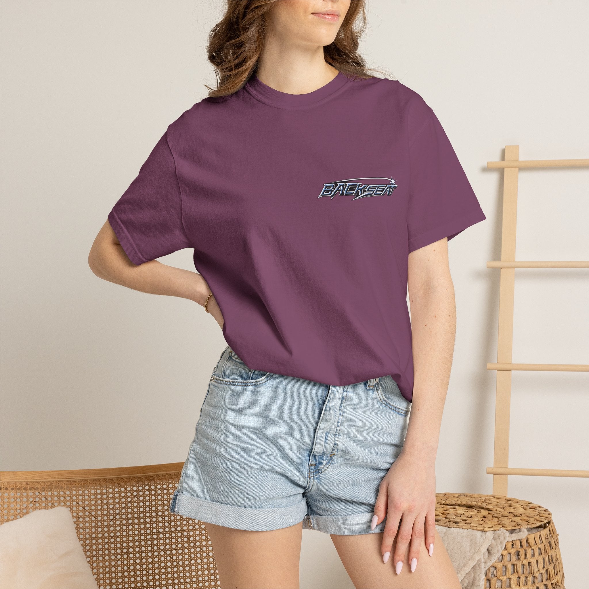 BACKSEAT Midnight Blue Graphic T-Shirt — Retro Racing Streetwear Tee