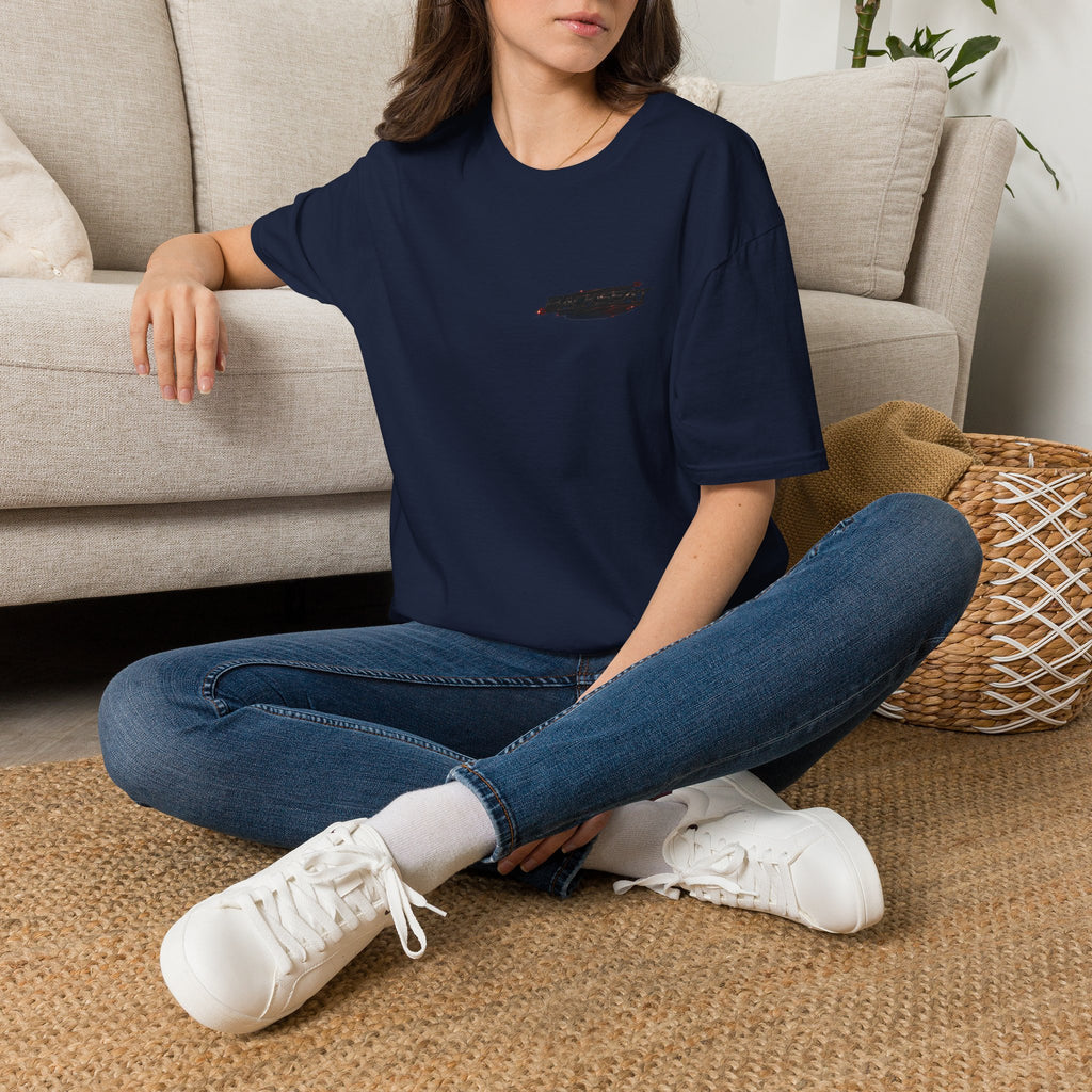Minimal Black Cherry BACKSEAT T-Shirt — Small Chest Graphic Casual Tee