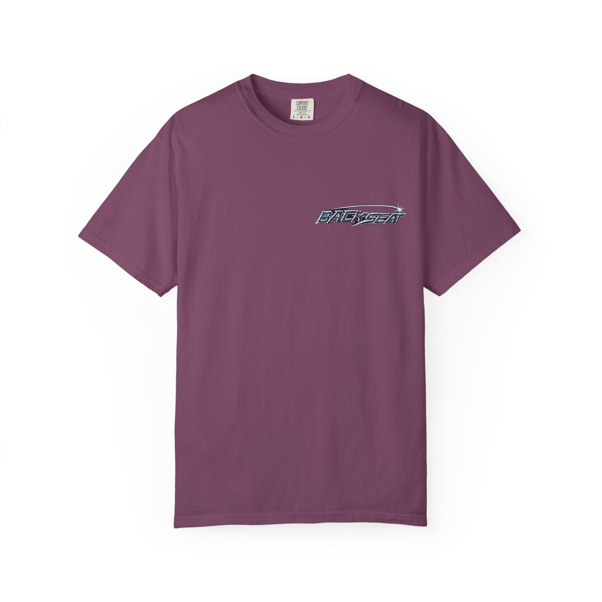 BACKSEAT Midnight Blue Graphic T-Shirt — Retro Racing Streetwear Tee