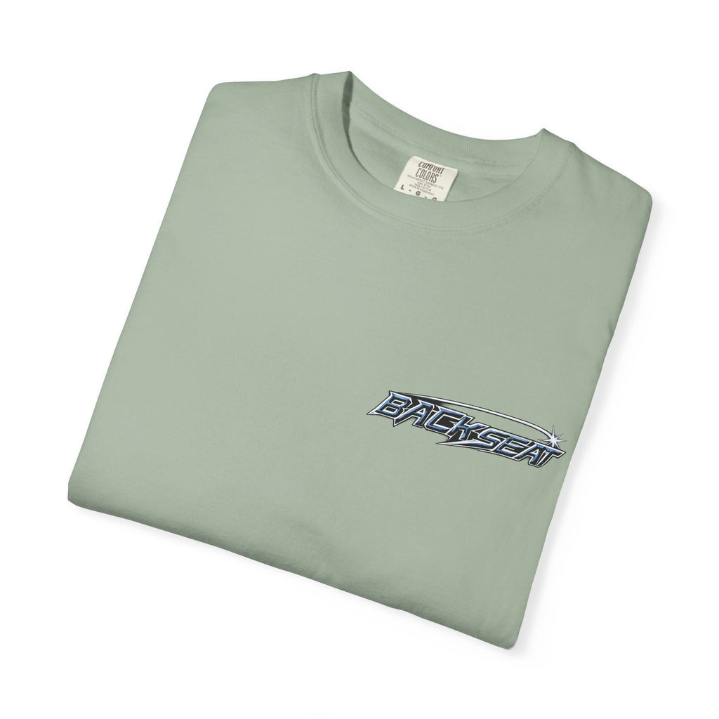 BACKSEAT Midnight Blue Graphic T-Shirt — Retro Racing Streetwear Tee
