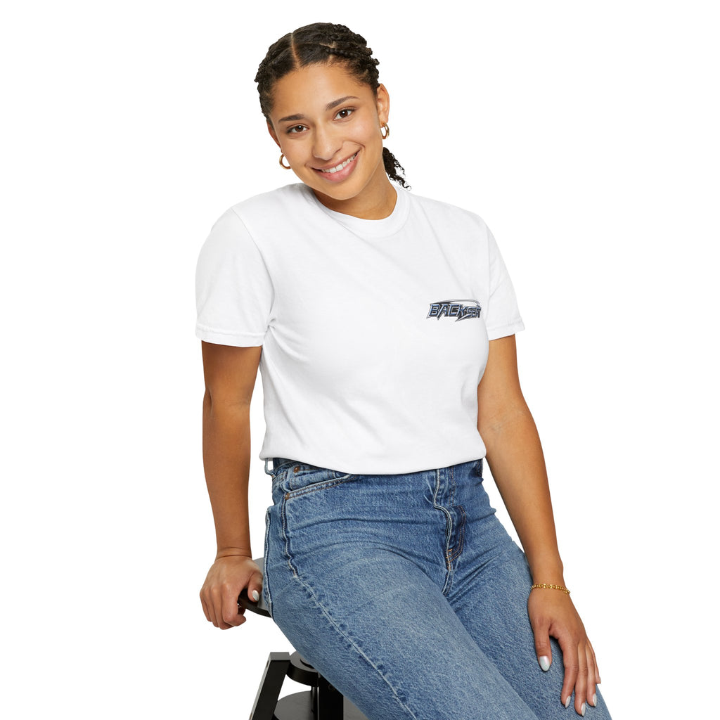 BACKSEAT Midnight Blue Graphic T-Shirt — Retro Racing Streetwear Tee