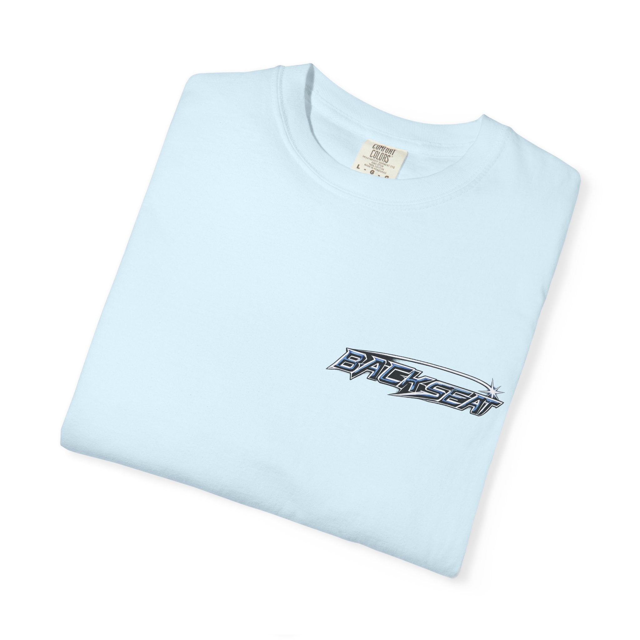 BACKSEAT Midnight Blue Graphic T-Shirt — Retro Racing Streetwear Tee