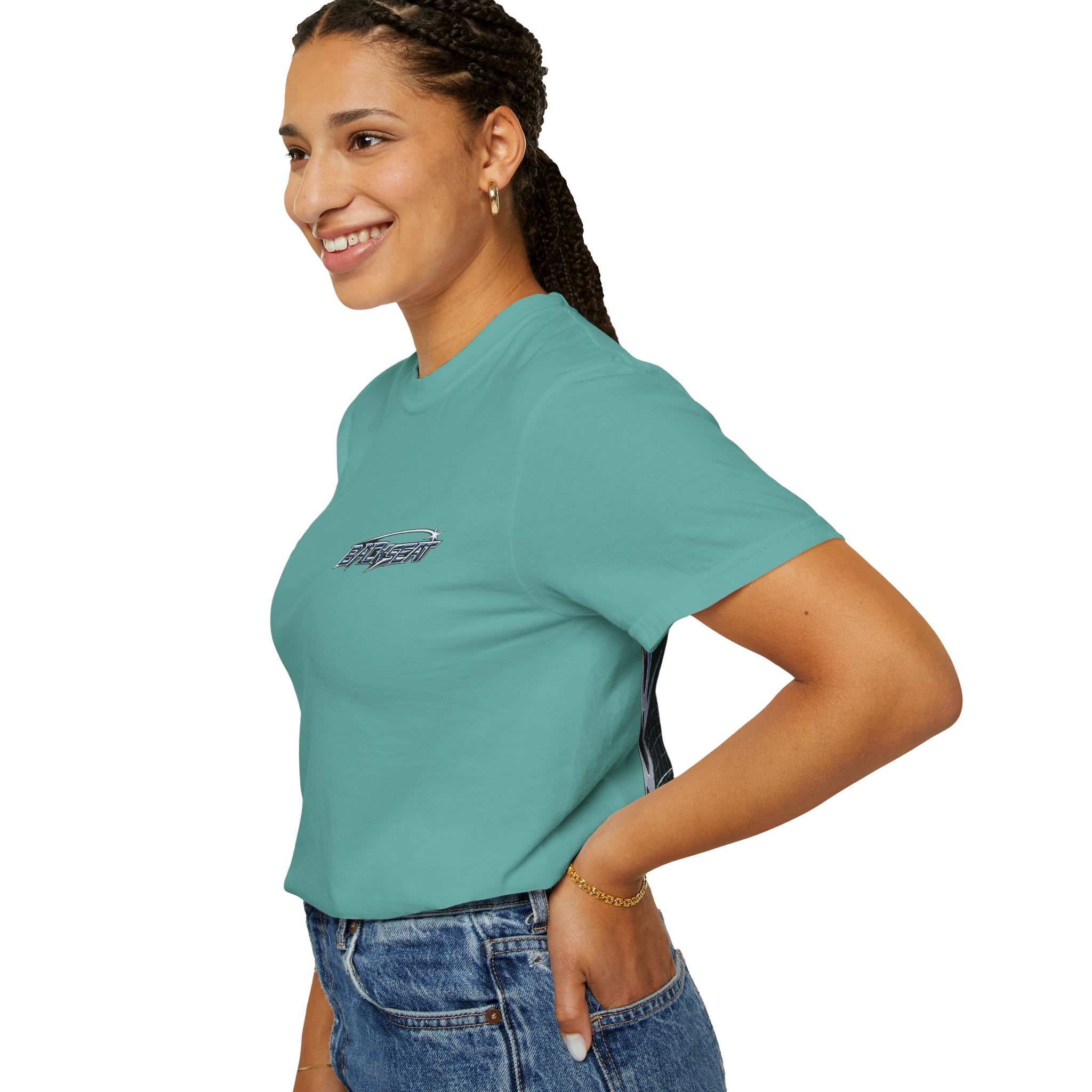 BACKSEAT Midnight Blue Graphic T-Shirt — Retro Racing Streetwear Tee