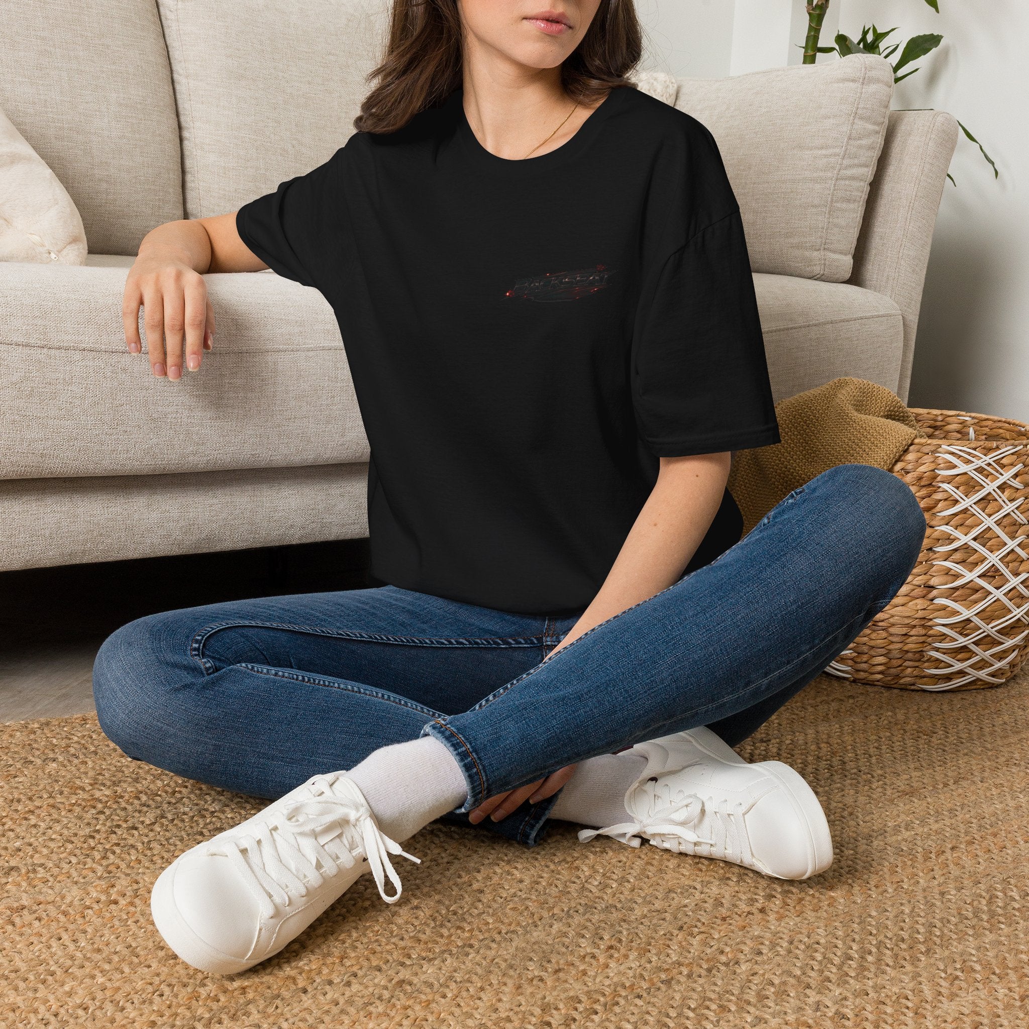 Minimal Black Cherry BACKSEAT T-Shirt — Small Chest Graphic Casual Tee
