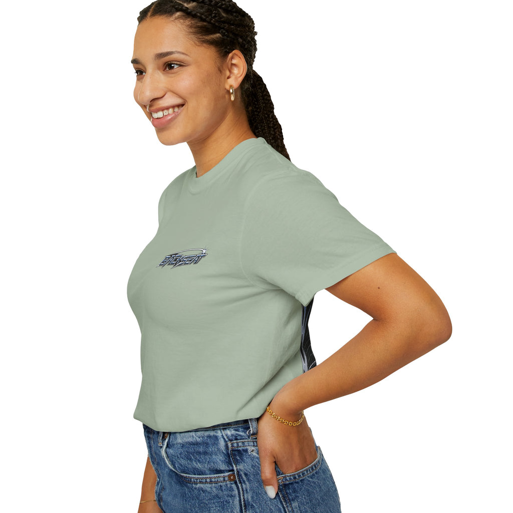 BACKSEAT Midnight Blue Graphic T-Shirt — Retro Racing Streetwear Tee