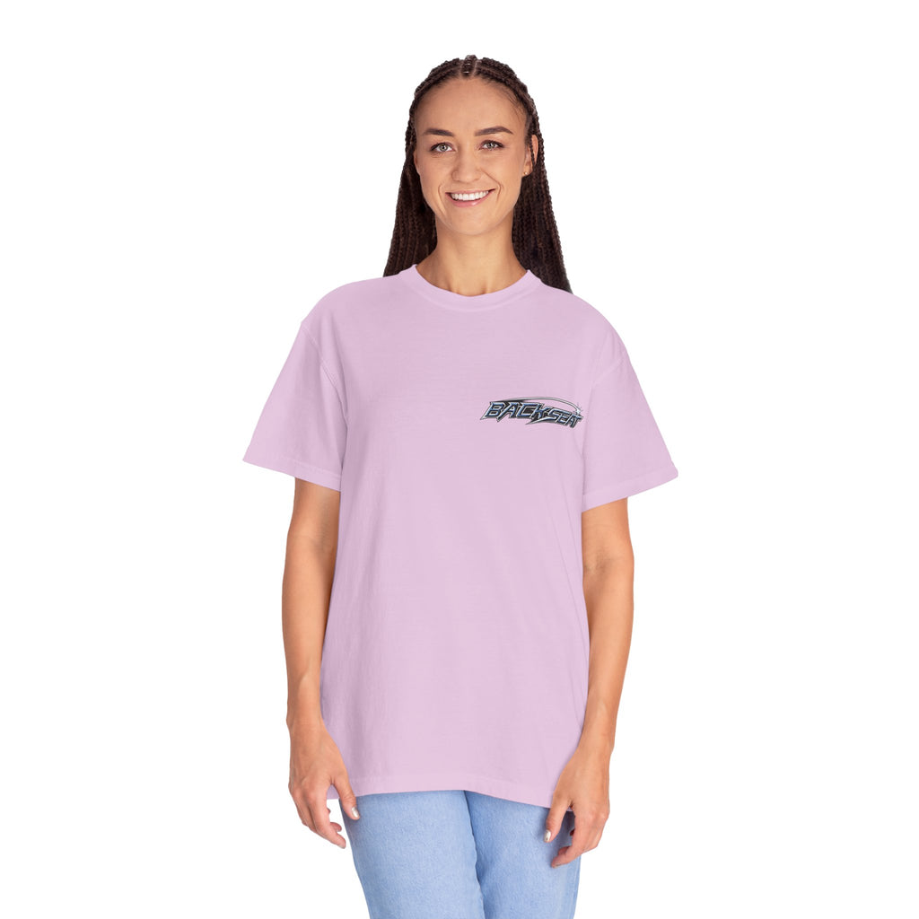 BACKSEAT Midnight Blue Graphic T-Shirt — Retro Racing Streetwear Tee