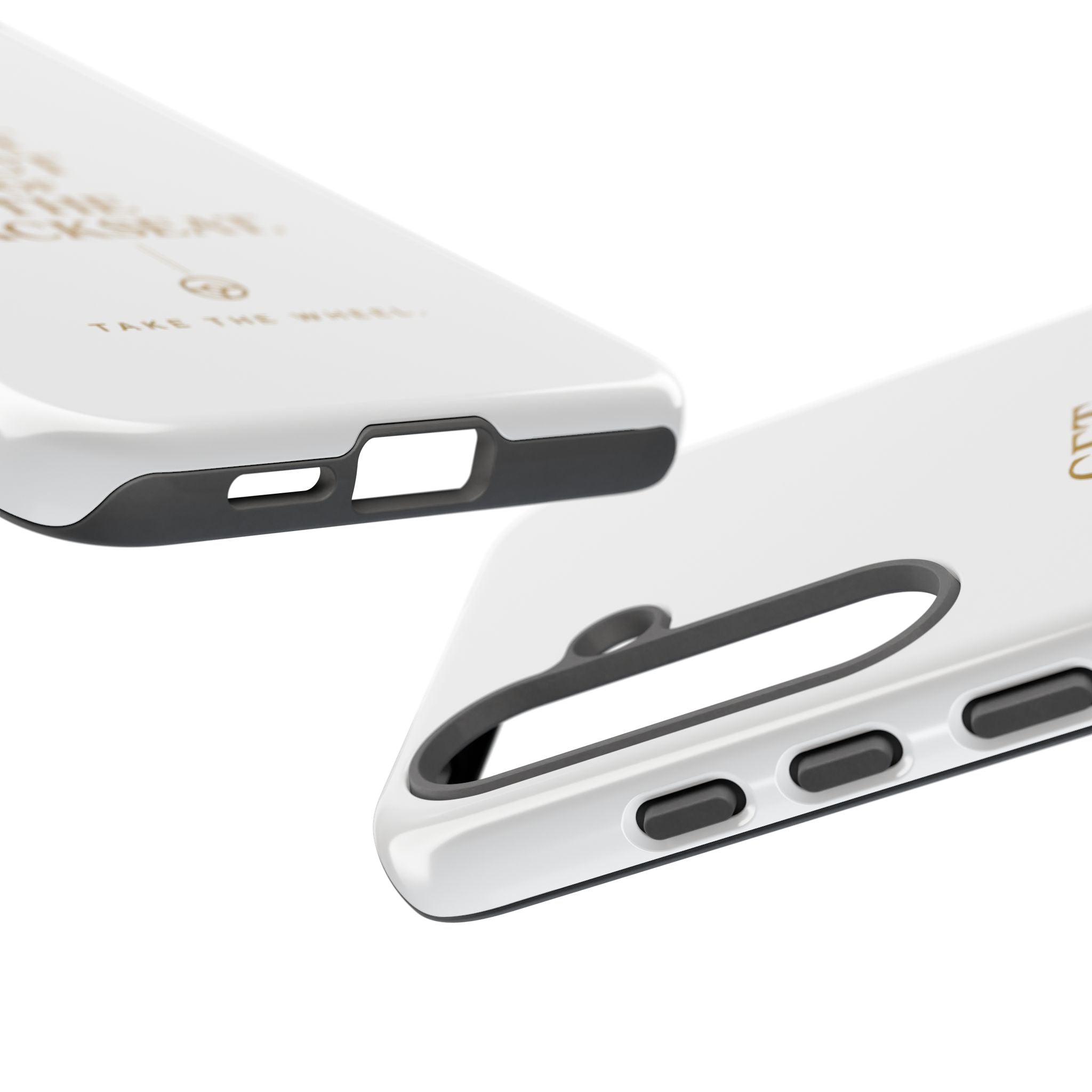 Get Out of the Backseat iPhone Case — Minimal Gold Typography Protective Phone Case