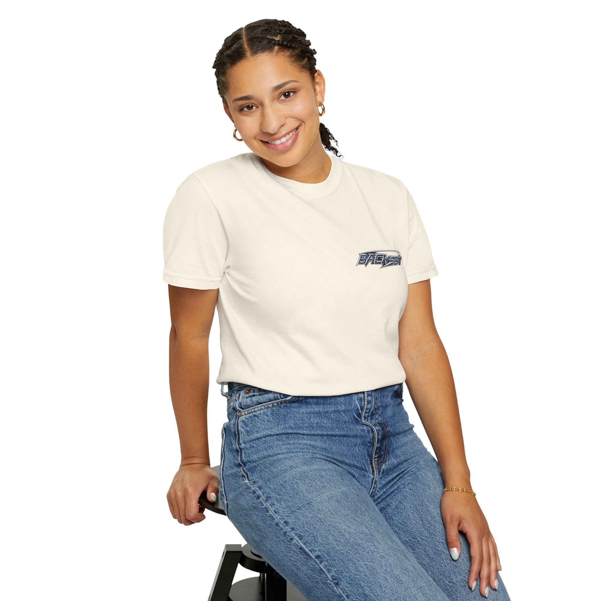 BACKSEAT Midnight Blue Graphic T-Shirt — Retro Racing Streetwear Tee