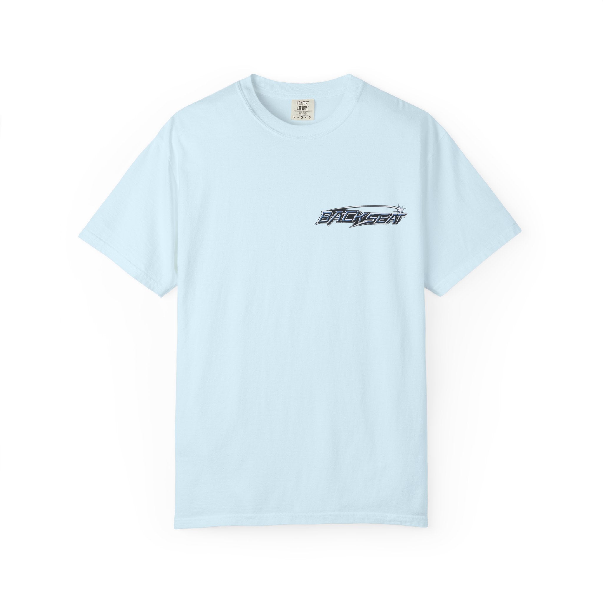 BACKSEAT Midnight Blue Graphic T-Shirt — Retro Racing Streetwear Tee