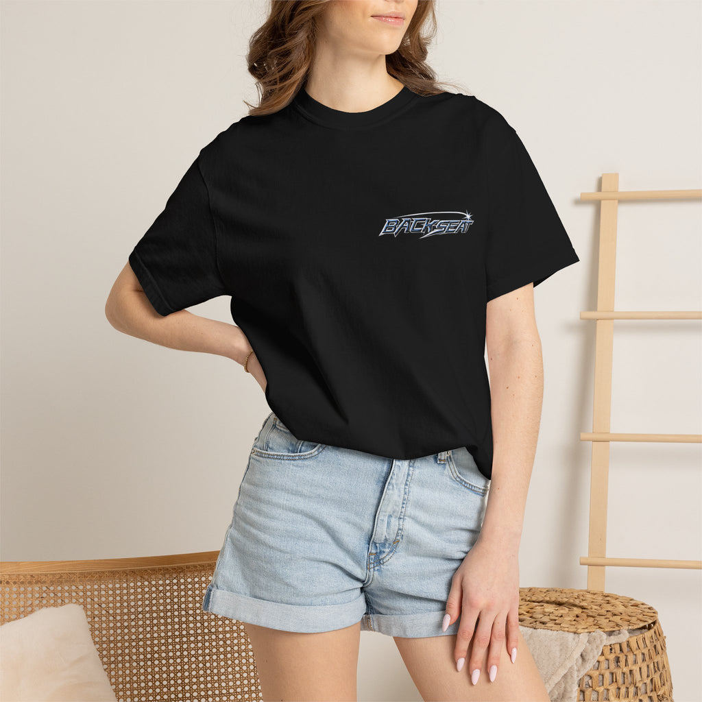 BACKSEAT Midnight Blue Graphic T-Shirt — Retro Racing Streetwear Tee