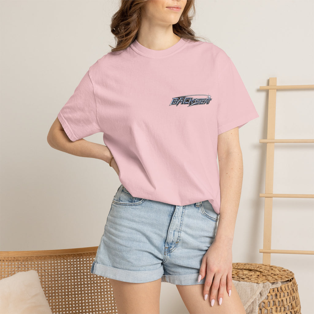 BACKSEAT Midnight Blue Graphic T-Shirt — Retro Racing Streetwear Tee