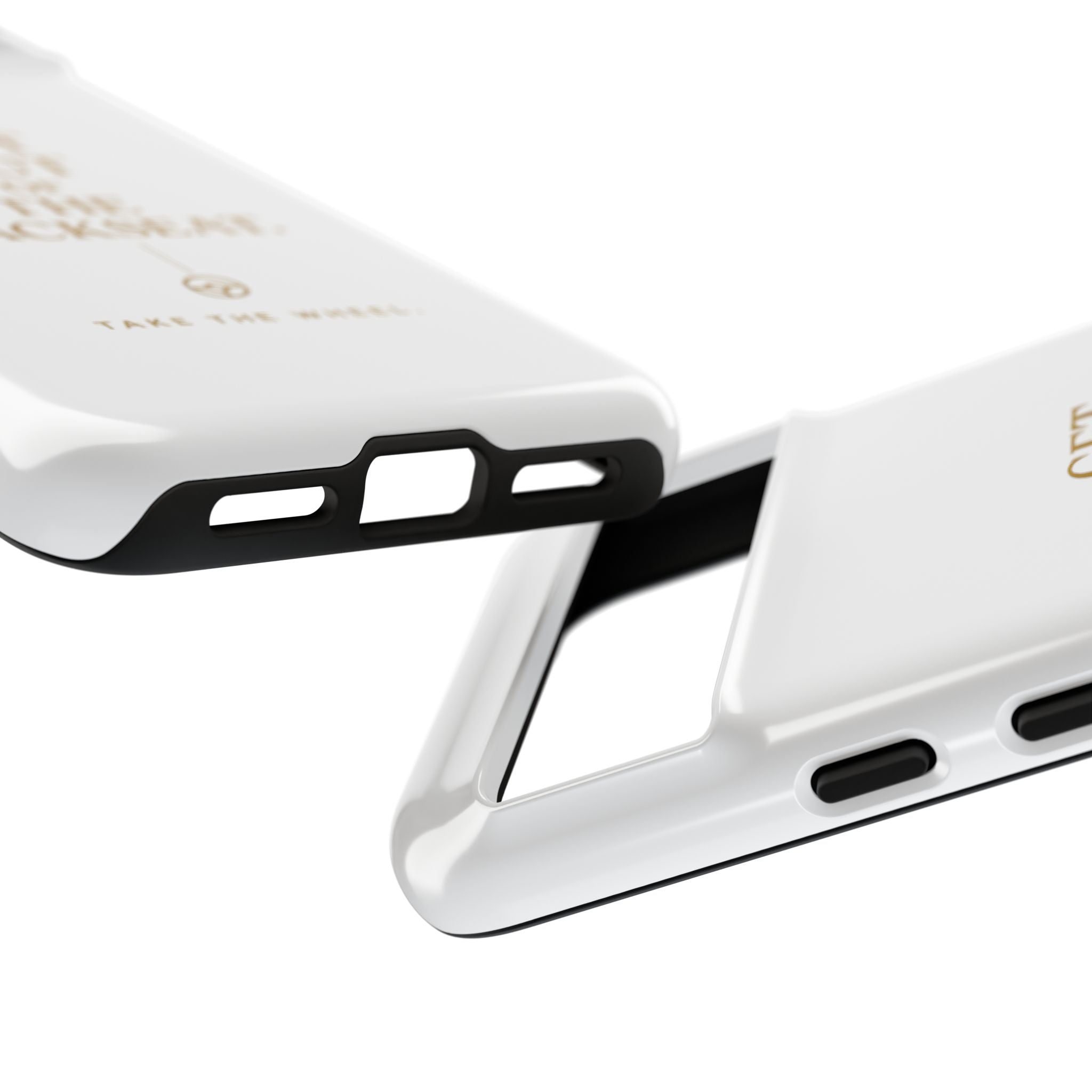 Get Out of the Backseat iPhone Case — Minimal Gold Typography Protective Phone Case