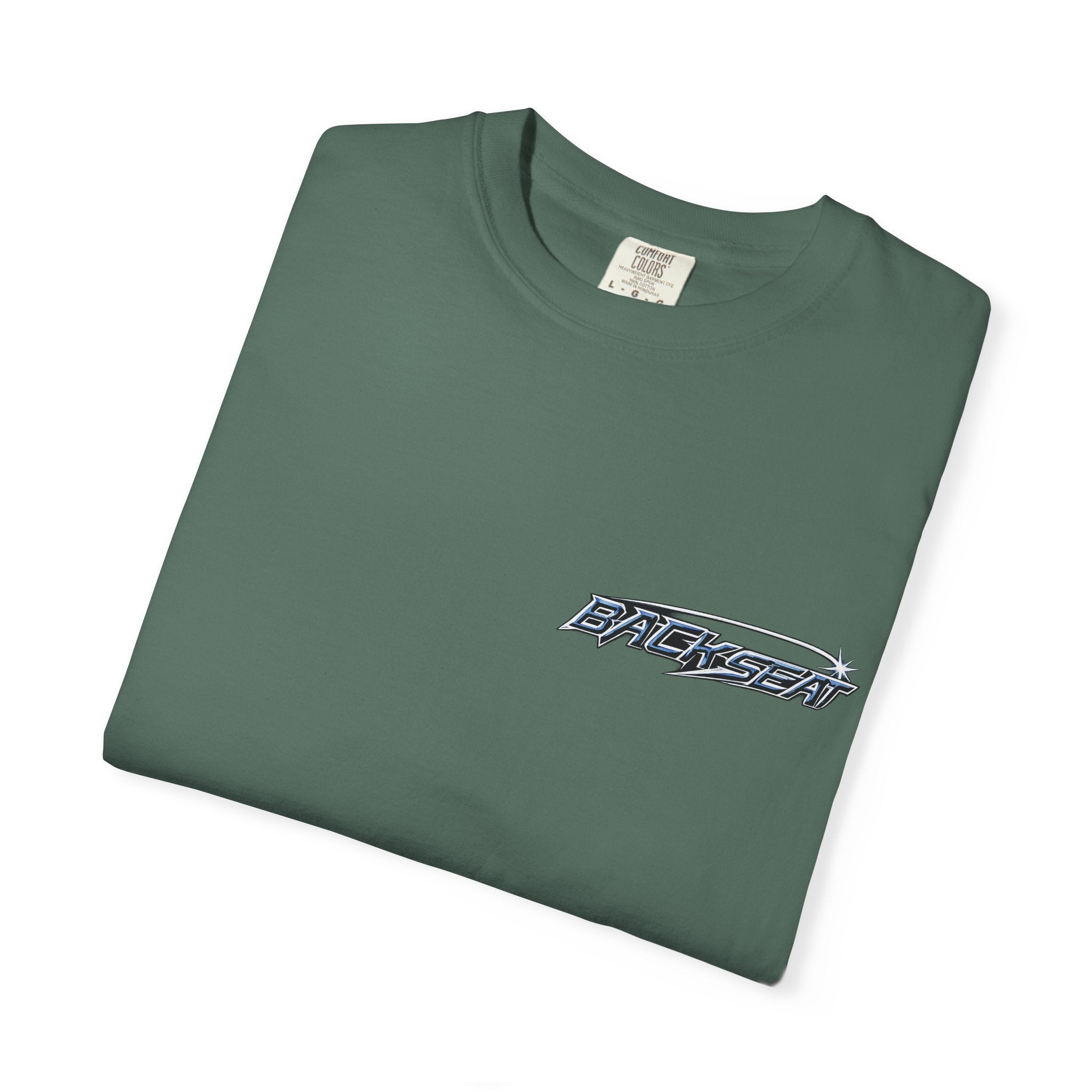 BACKSEAT Midnight Blue Graphic T-Shirt — Retro Racing Streetwear Tee