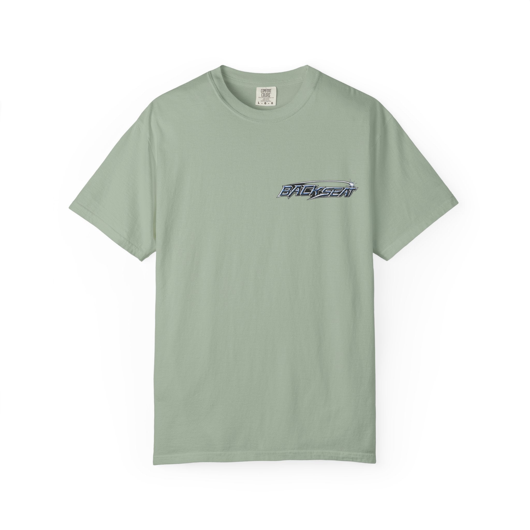 BACKSEAT Midnight Blue Graphic T-Shirt — Retro Racing Streetwear Tee