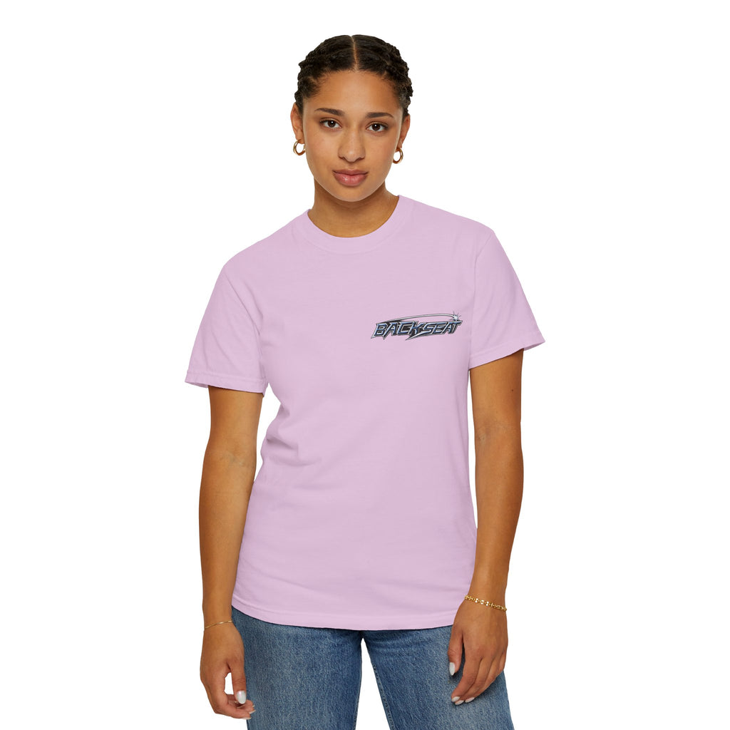 BACKSEAT Midnight Blue Graphic T-Shirt — Retro Racing Streetwear Tee
