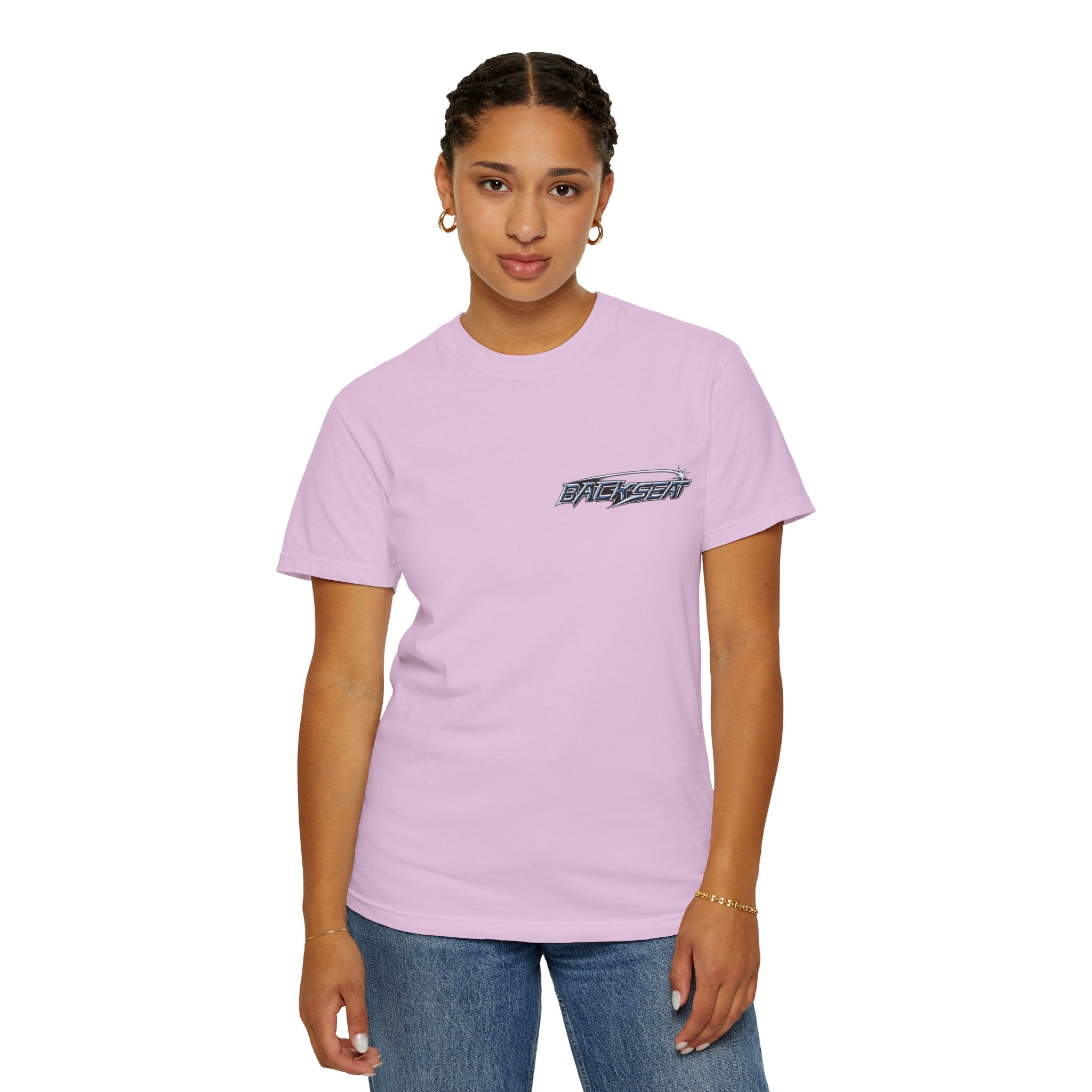 BACKSEAT Midnight Blue Graphic T-Shirt — Retro Racing Streetwear Tee