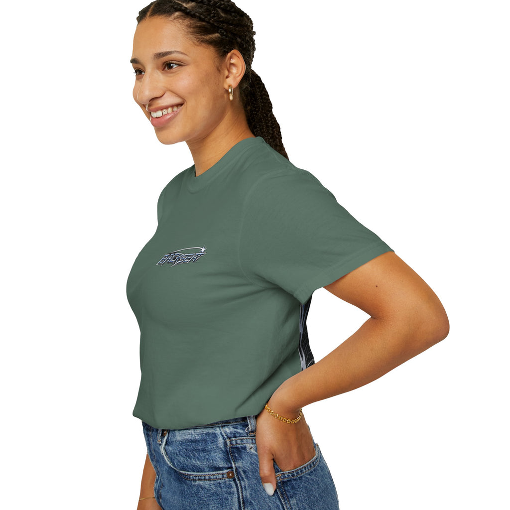 BACKSEAT Midnight Blue Graphic T-Shirt — Retro Racing Streetwear Tee