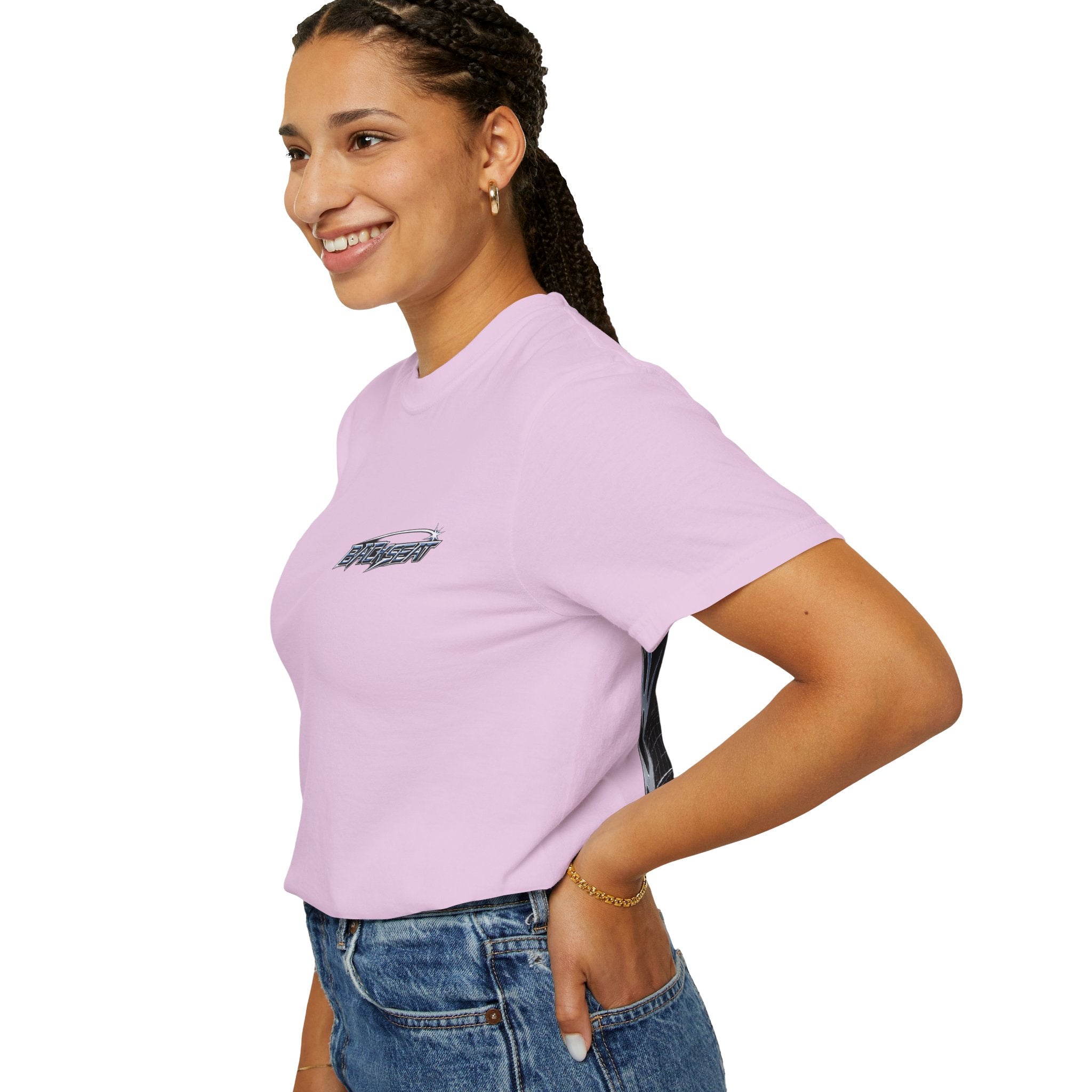 BACKSEAT Midnight Blue Graphic T-Shirt — Retro Racing Streetwear Tee