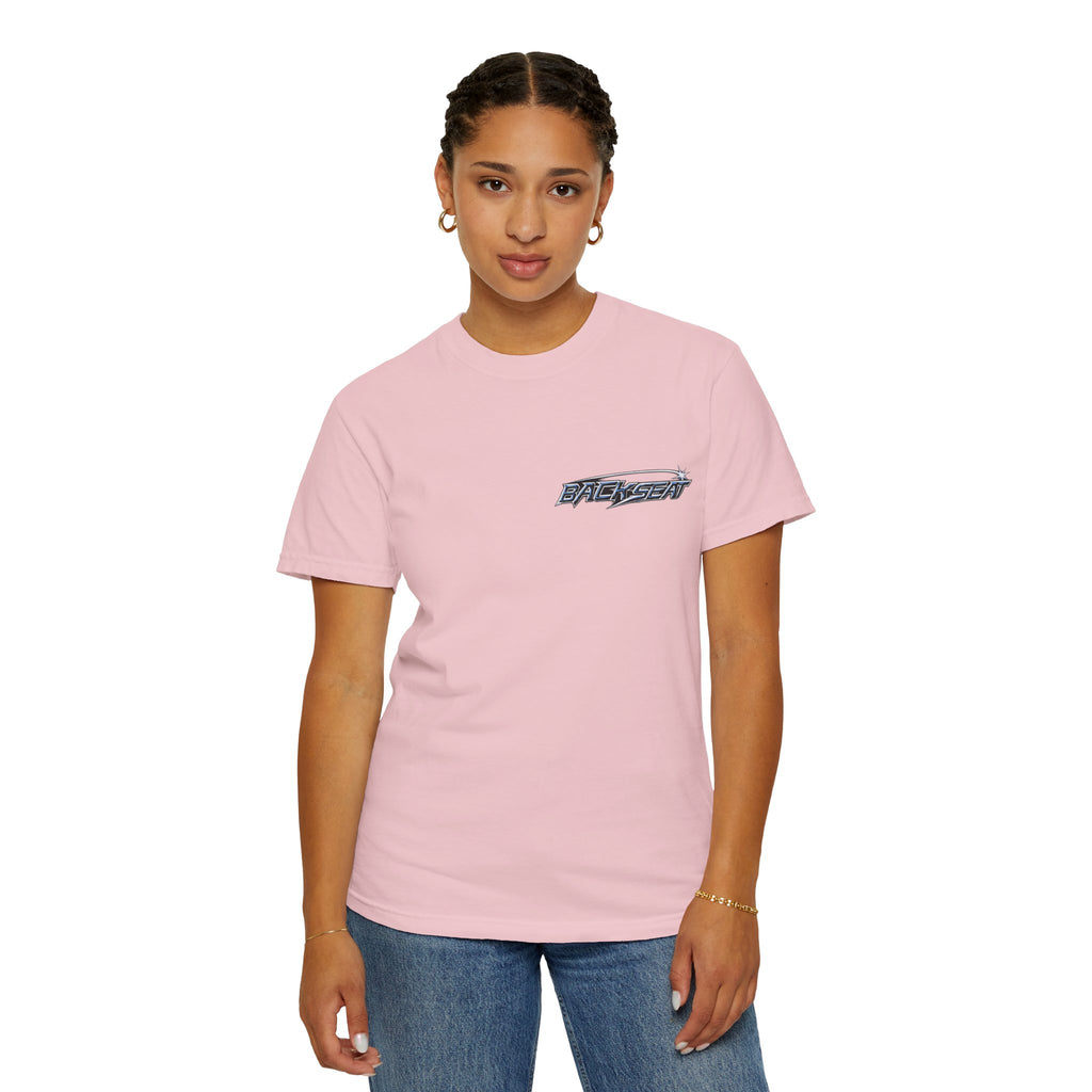 BACKSEAT Midnight Blue Graphic T-Shirt — Retro Racing Streetwear Tee